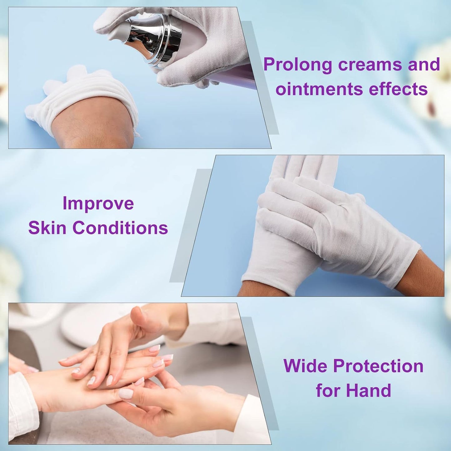 24 Pairs Soft Cotton Gloves - Washable, Moisturizing, Eczema-Friendly, Stretch for Coin Inspection - Men & Women