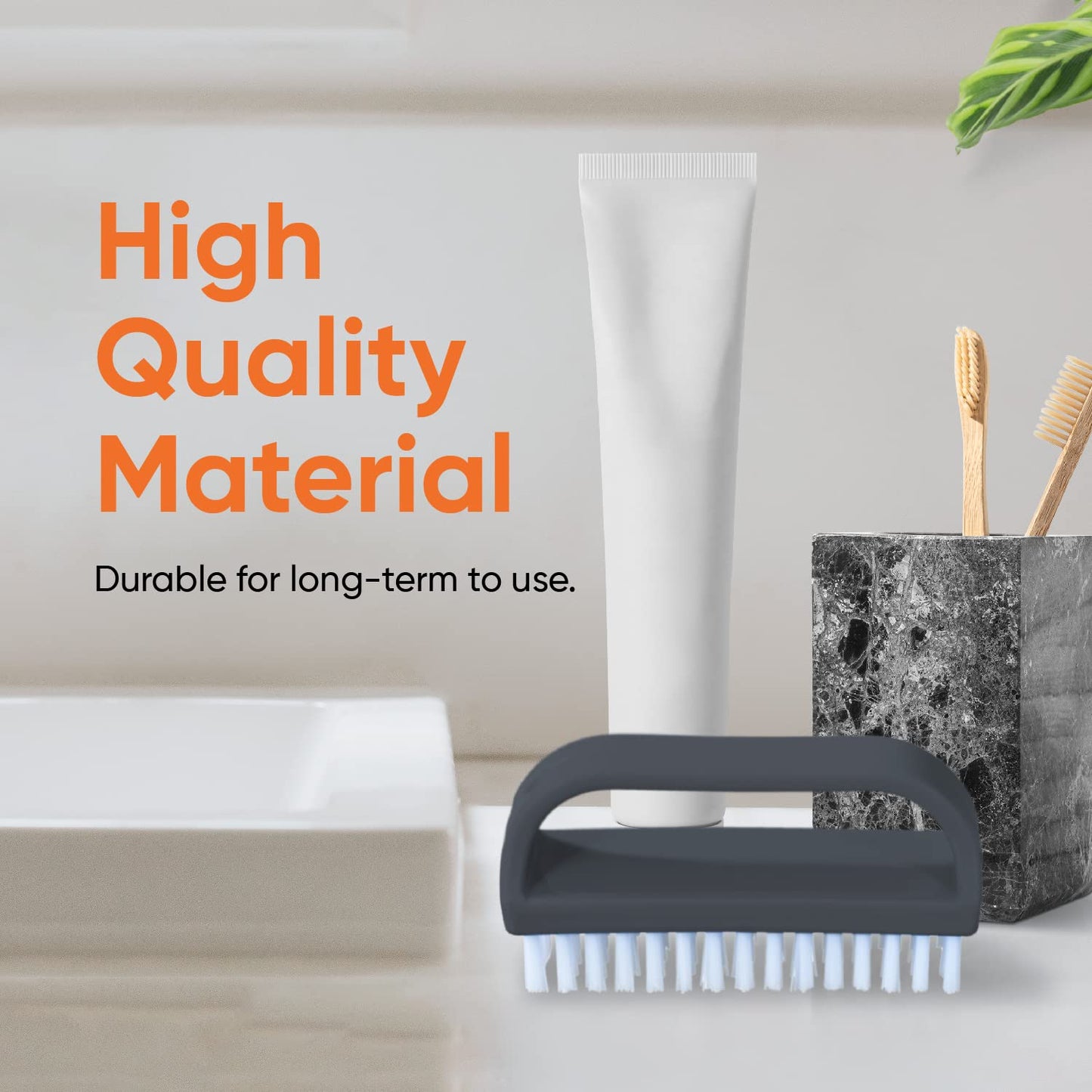Superio Stiff Nail Brush for Cleaning Fingernails Small Scrub Brush with Handle, Cleaning Brushes for Hands, Toes, and Nails (Black, 9 Pack)