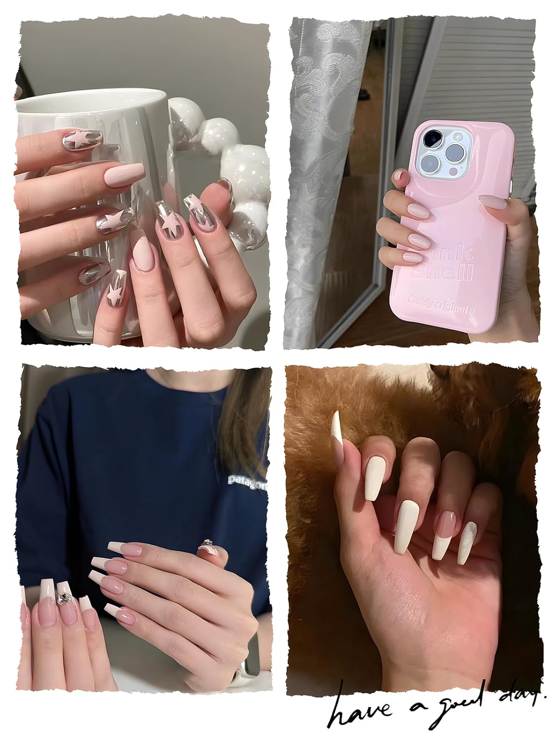 Gel French Manicure Kit, Gorvalin Glitter Nude Pink & White UV French Tip Gel Nail Polish Stamper Brushes Dotting Pens French Tip Tool Kit for French Nail Art DIY Design