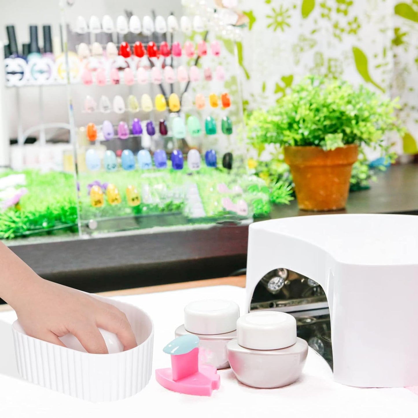 Lurrose Acrylic Nail Soak Bowl Manicure Nail Soak Off Bowl Nail Art Wash Bowl Nail Salon Supplies
