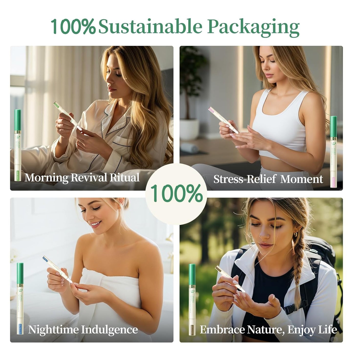 APUREE Organic Cuticle Oil Set: 100% Pure (6pcs)| Moisturing for Dry Cuticle & Nail Growth| USDA Verified & Cold Pressed Hexane Free| Manicure Prep Care| All Skin Type| Vegan & Cruelty Free| Gift Set