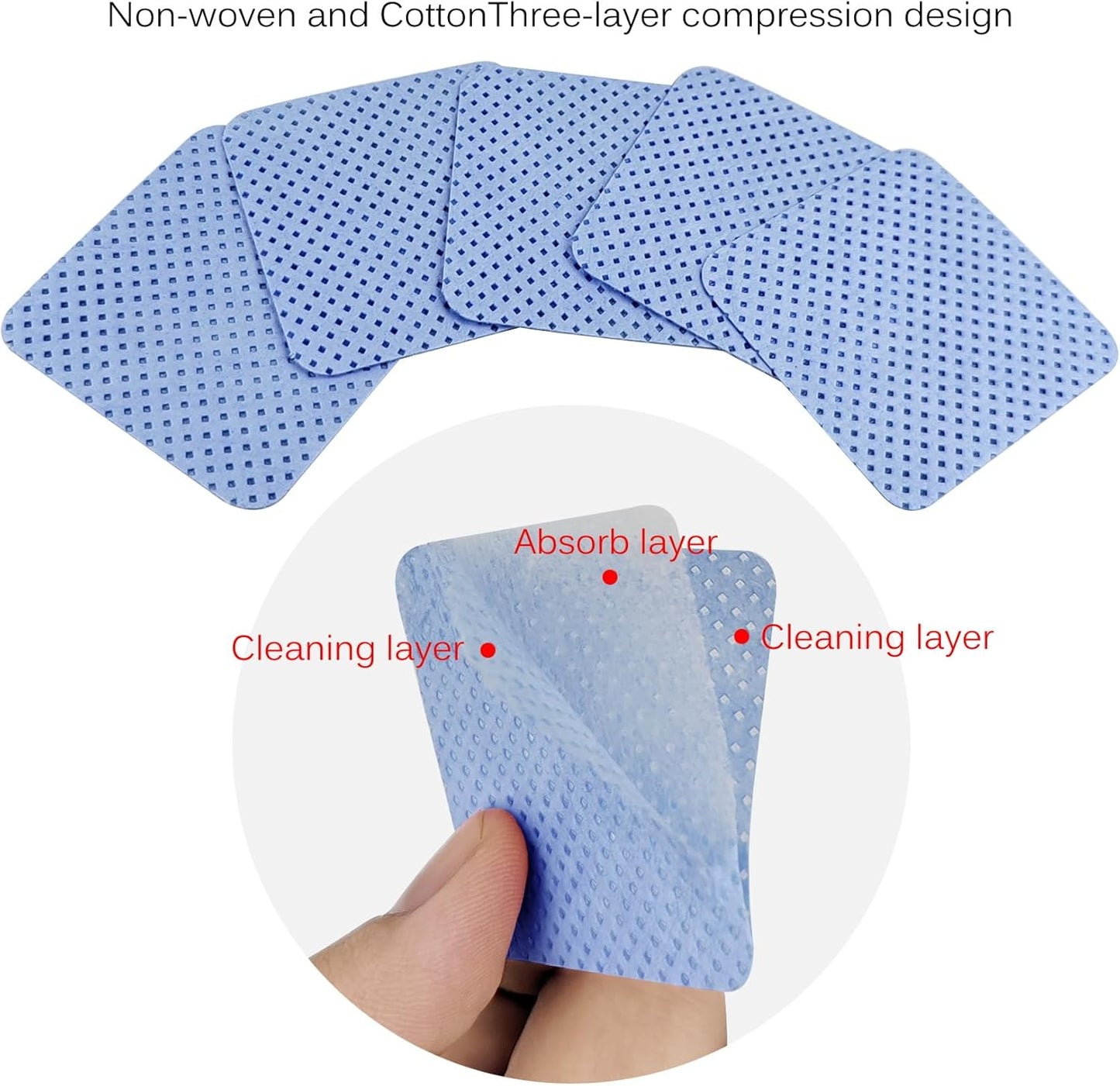 600 Pcs Lint Free Nail Wipes, Non-Woven Nail Polish Remover Pads Nail Polish Wipes for Nail Polish Removal Eyelash Extensions DIY Nail Art Supplies (Blue)