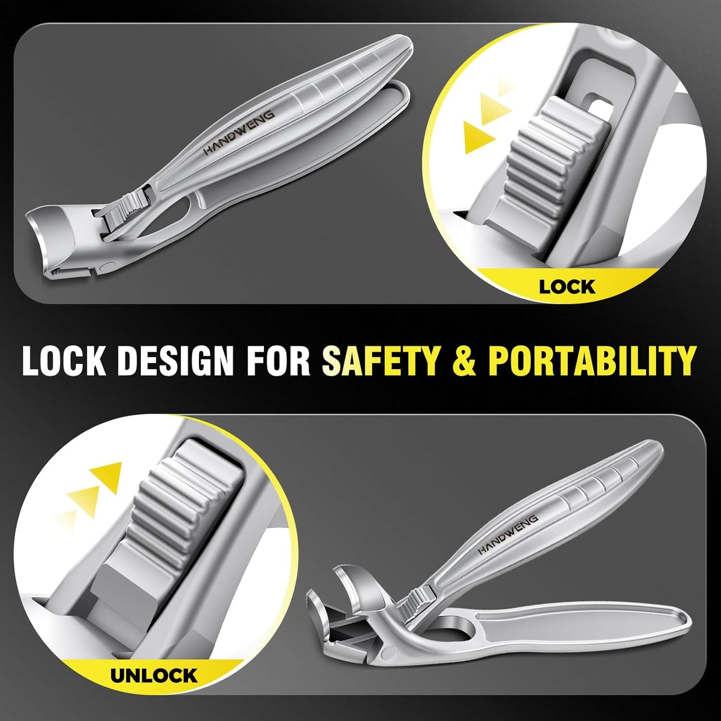 2025 Toenail Clippers for Seniors Thick Toenails, Angled Head Large Toe Nail Clippers for Men with Catcher, Heavy Duty Sharp Fingernail Clipper with Long Handle, Wide Jaw