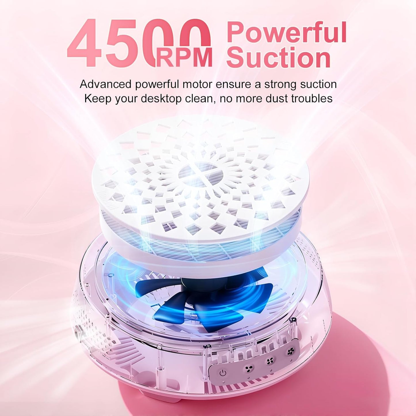Professional Nail Dust Collector, Quiet Nail Vacuum Cleaner Machine with Reusable Filter, Powerful Suction Nail Tech Dust Fan for Acrylic Gel Nails Art Polishing, Manicure Pedicure Salon Home Use