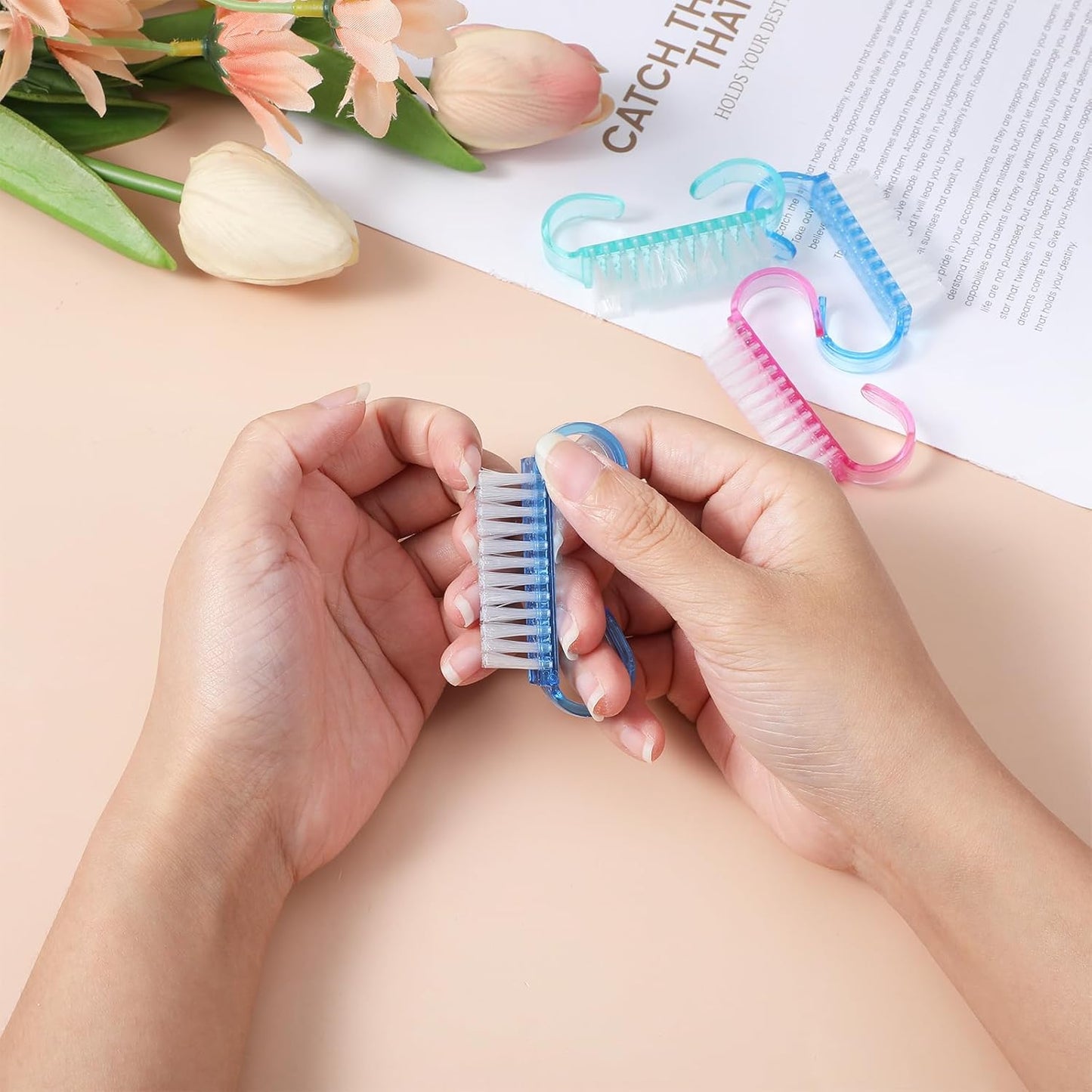 27 PCS Handle Grip Nail Brushes Colorful Small Fingernail Brushes Mini Hand Scrub Cleaning Brush Fingernail Scrub Cleaning Brush Kit for Men Women Toes Nails Pedicure Assorted Color