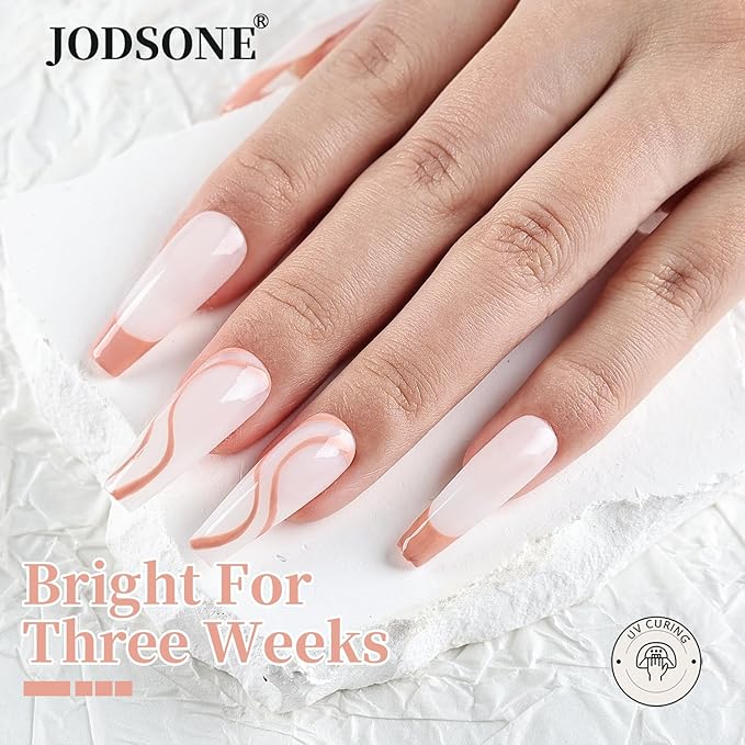 JODSONE 10ml Nail Art Gel Liner Light Nude Gel Nail polish Need U V Lamp Cured Gift for Girls at Home Salon Design