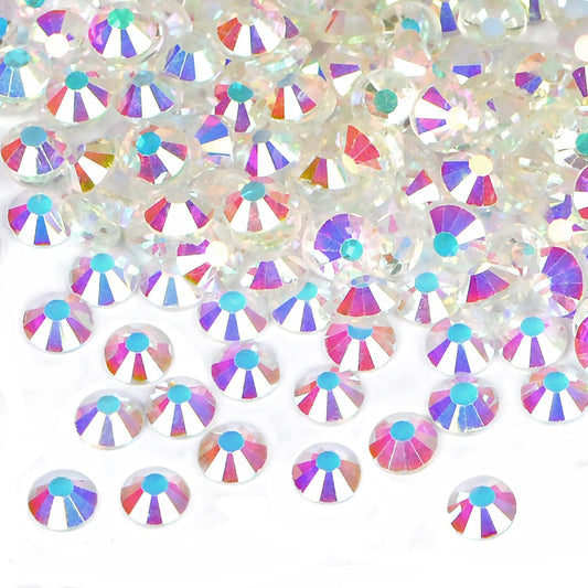 2880PCS Art Nail Rhinestones Non Hotfix Glue Fix Round Crystals Glass Flatback for DIY Jewelry Making with one Picking Pen (ss3 2880pcs, Starry Meteor)