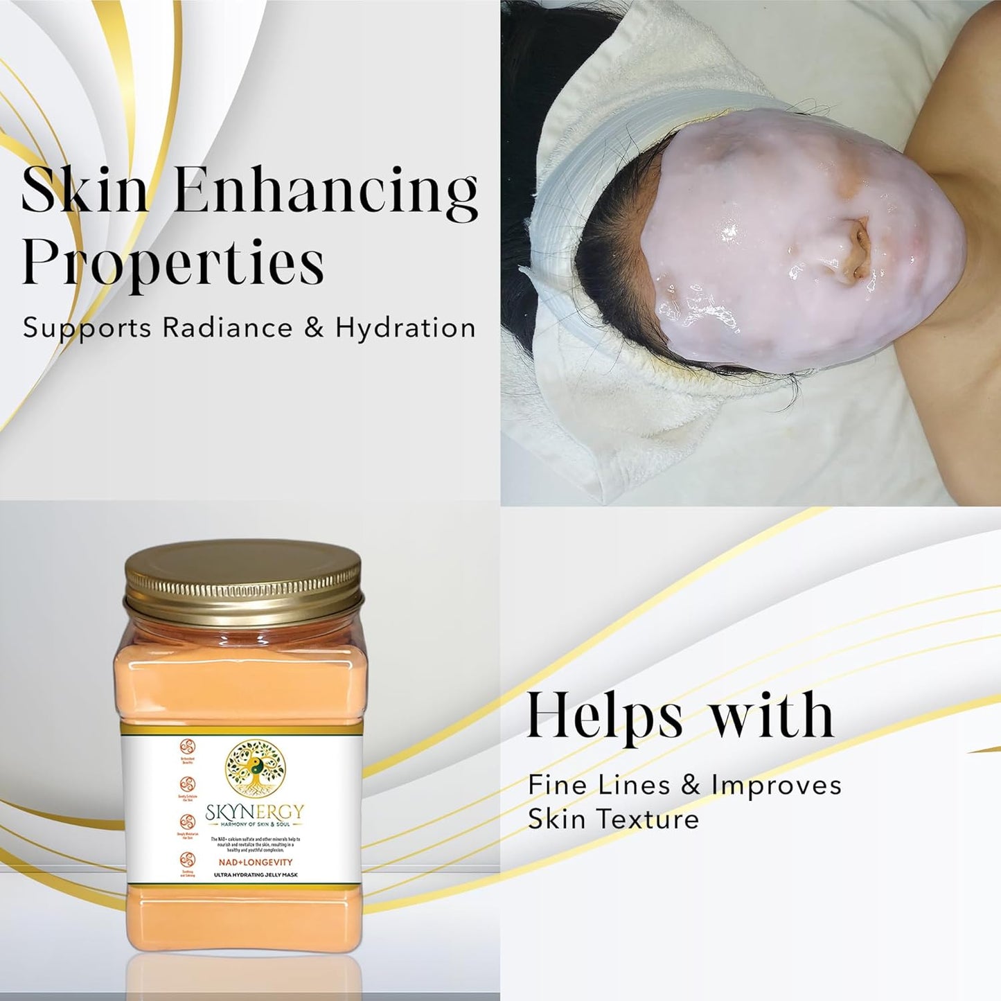 NAD+Longevity Jelly Face Mask | HydroGlo Jelly Mask for Skin Hydration | Radiance and Reduced Pigmentation | Vajafacial Jelly Mask | 12 Applications (30 Fl Oz)