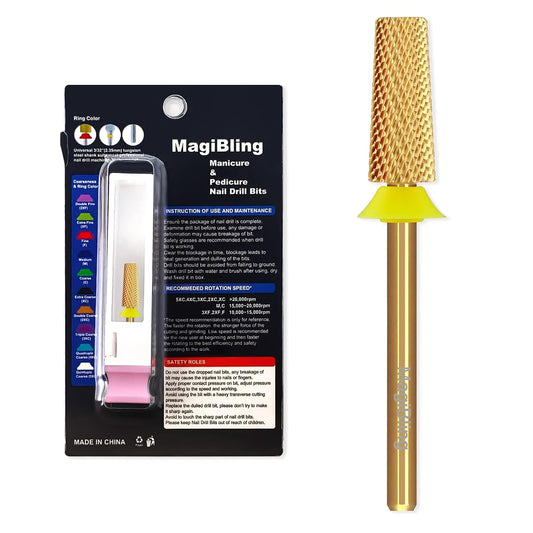 Tungsten Carbide Cross Cut Small Tapered Barrel Nail Drill Bits, Professional 3/32'' Safety Bits, Both Hands Use, Remove Gel Fast, Manicure Pedicure Cuticle Gel Polishing, Extra Fine.