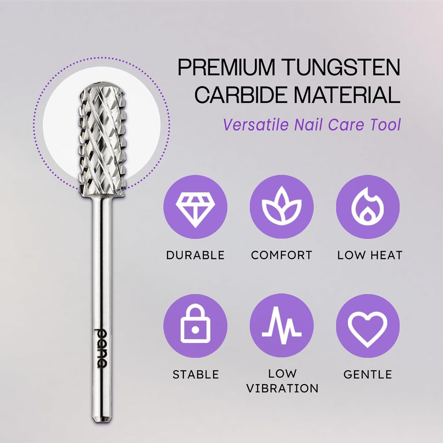 PANA 3/32" Small Smooth Round Top Safety Carbide Nail Drill Bit for Gel Polish & Acrylic Removal Nail Salon Manicure Pedicure Electric File Tools (Small Barrel - Silver, 4X Coarse)