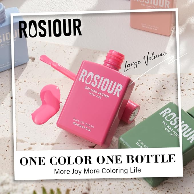HEMA-Free Pink Gel Nail Polish, 18 ML Pastel Pink Spring Summer Color Gel Polish for Women Girls Gift, Soak Off High Gloss Professional Gel for Nail Art Salon & Home DIY Manicure