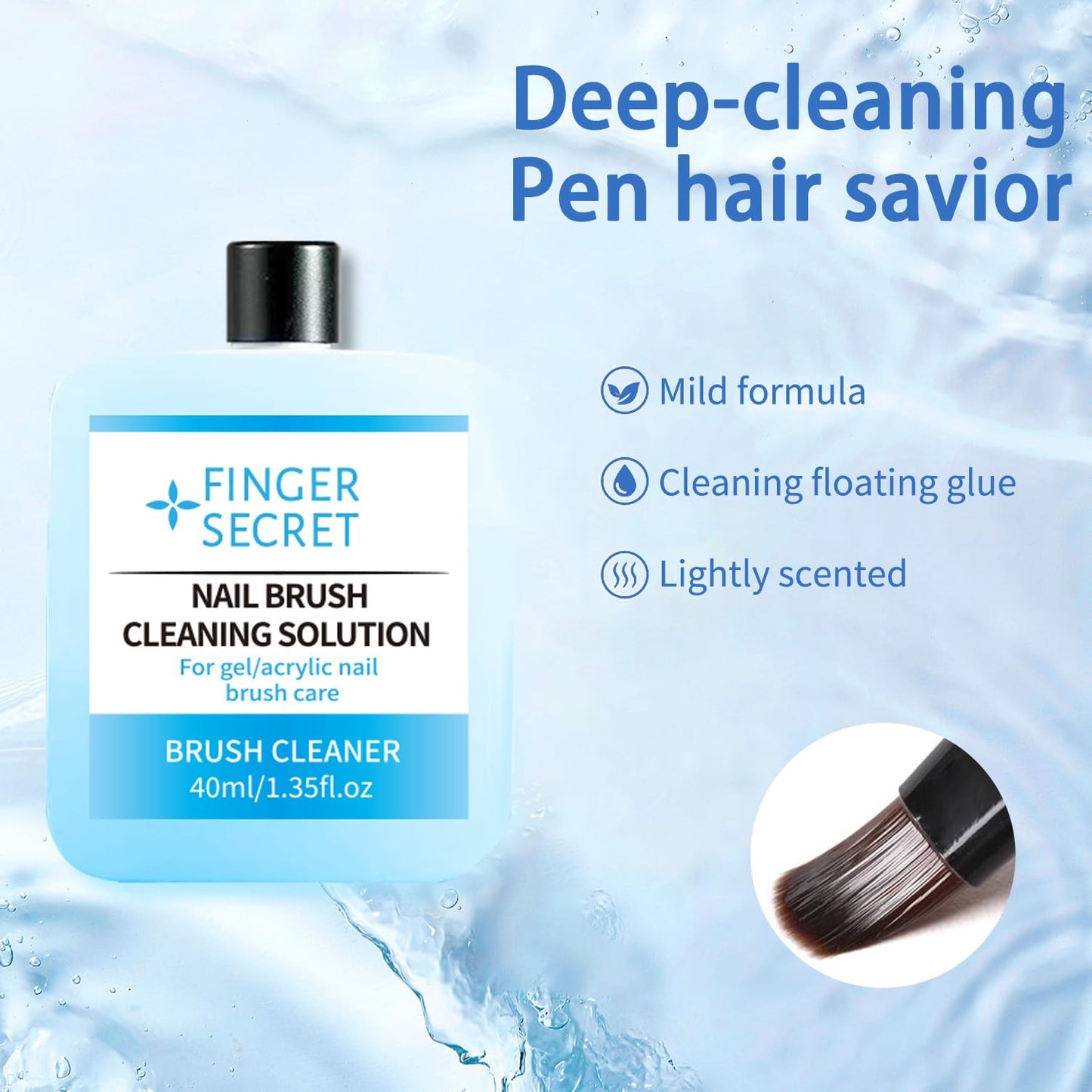 Nail Brush Cleaning Solution - 40ml Nail Art Brush Cleaner for Manicure Products,Nail Brush Cleaner Easily Better Used for Nail Art Design