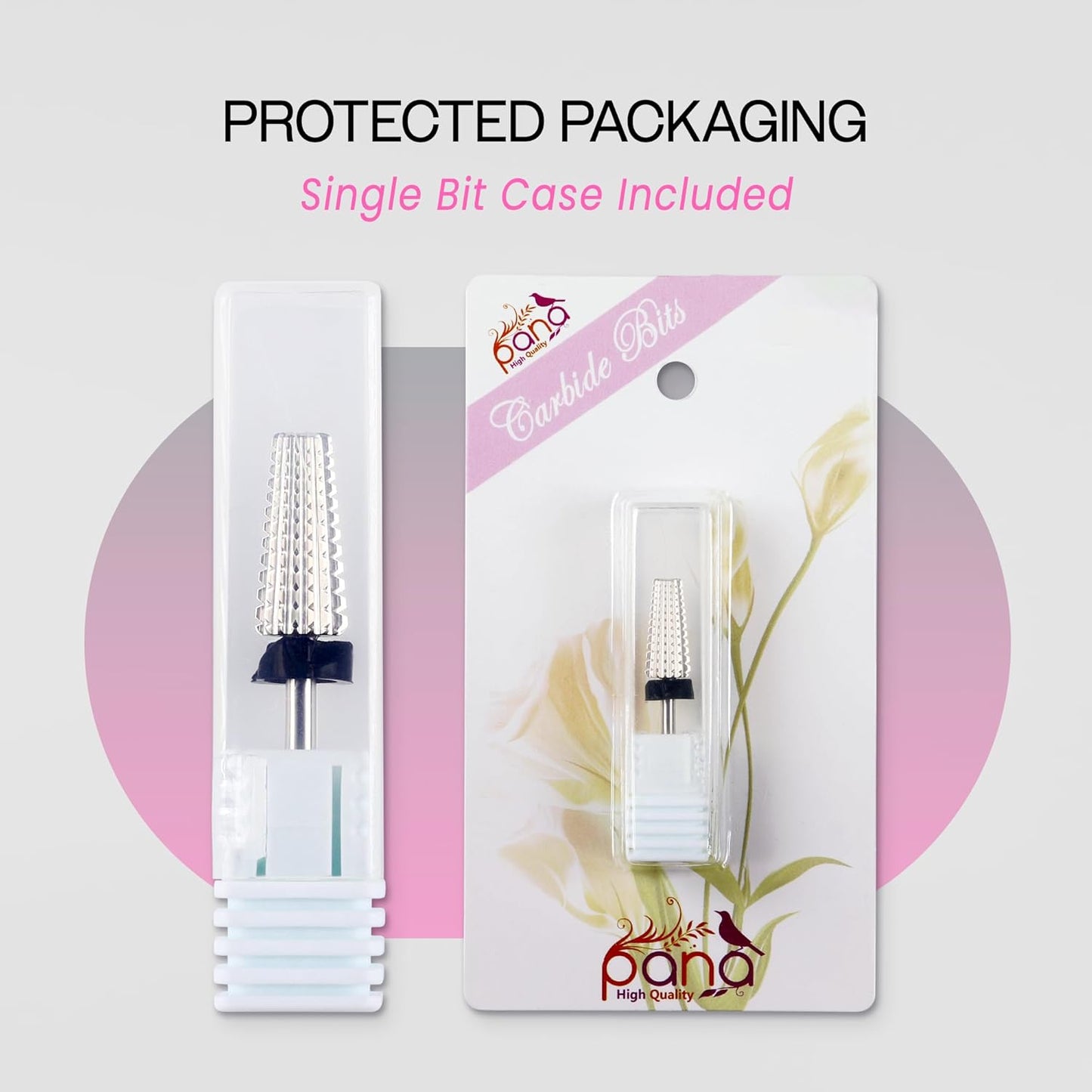 PANA Nail Carbide 5 in 1 Bit - Two Way Rotate use for Both Left and Right Handed - Fast remove Acrylic or Hard Gel - 3/32" Shank - Manicure, Nail Art, Drill Machine (Extra Coarse - XC, Silver)