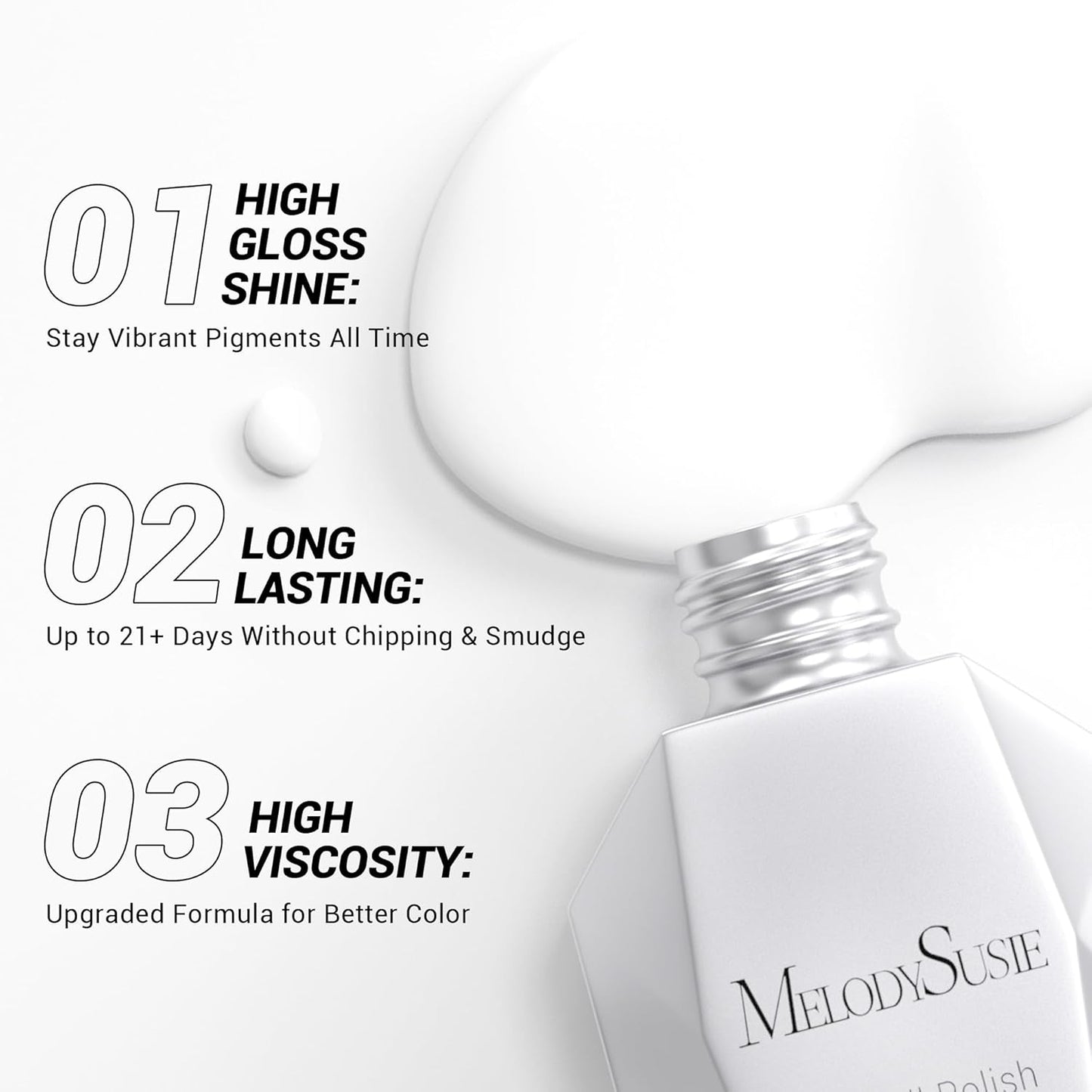 MelodySusie Thick Snow White Gel Nail Polish,15ML Soak Off UV LED White Gel Polish Christmas Gift for Women Nail Art Manicure Salon DIY Nail Design Decoration at Home-479