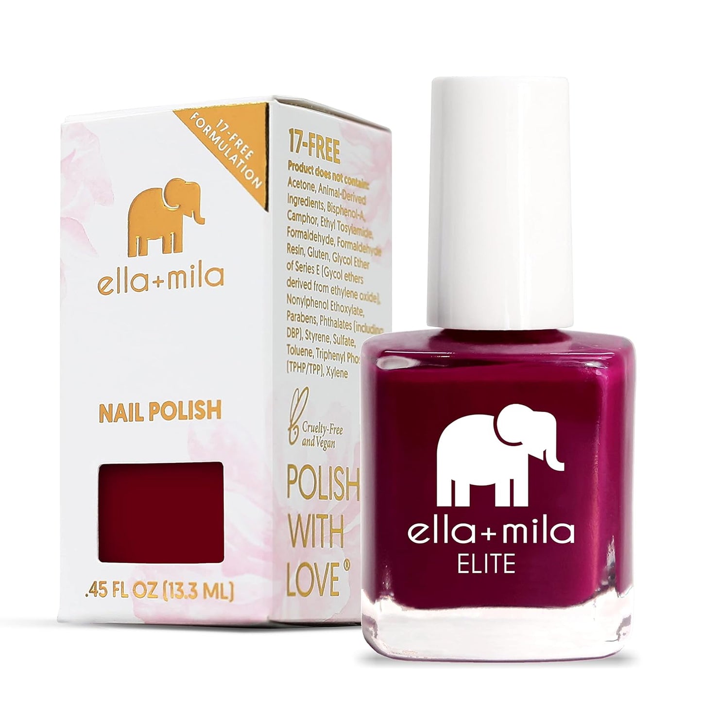 ella+mila Professional, Quick Dry, Long-Lasting & Chip-Resistant Red Nail Polishes (In Line for Wine - 0.45 fl oz)