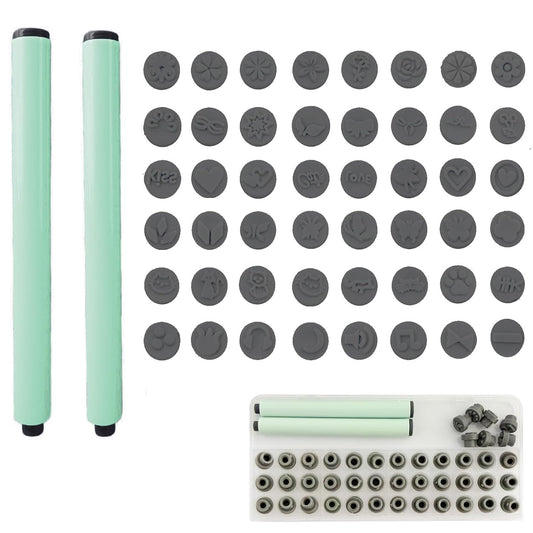 48 Pcs Nail Stamp Pen Set, Nail Art Pens, Quick Nail Art Tools with Different Patterns, Flower Butterfly Rose DIY Nail Stamping Pen Kit, Nail Design Tools for Women (green)