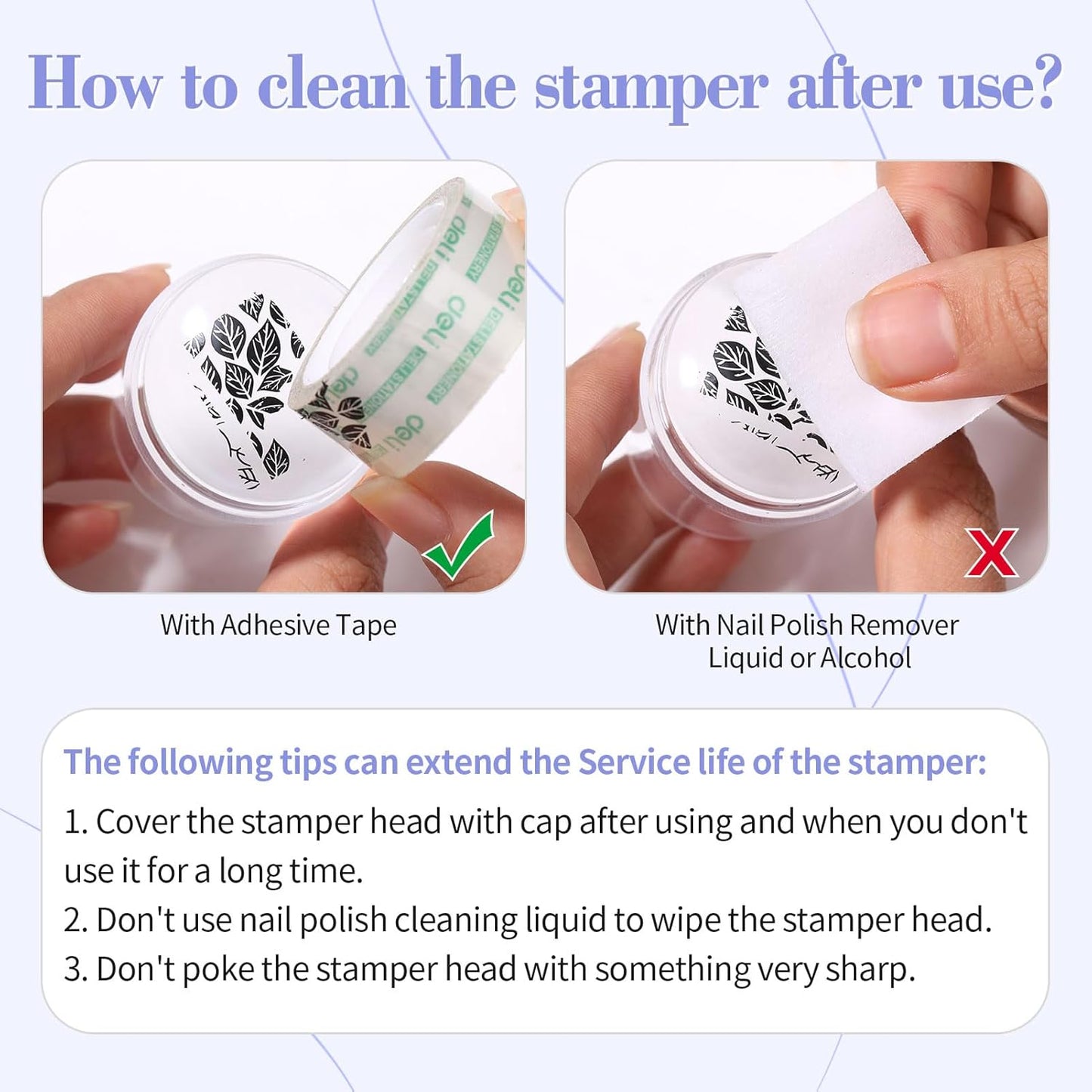 BORN PRETTY French Tip Nail Stamp,4Pcs Nail Art Stamper Kit with Scrapers,Clear Silicone Stamping Long & Short Jelly Stamper Nail Printing Tool for French Manicure Home DIY Salon