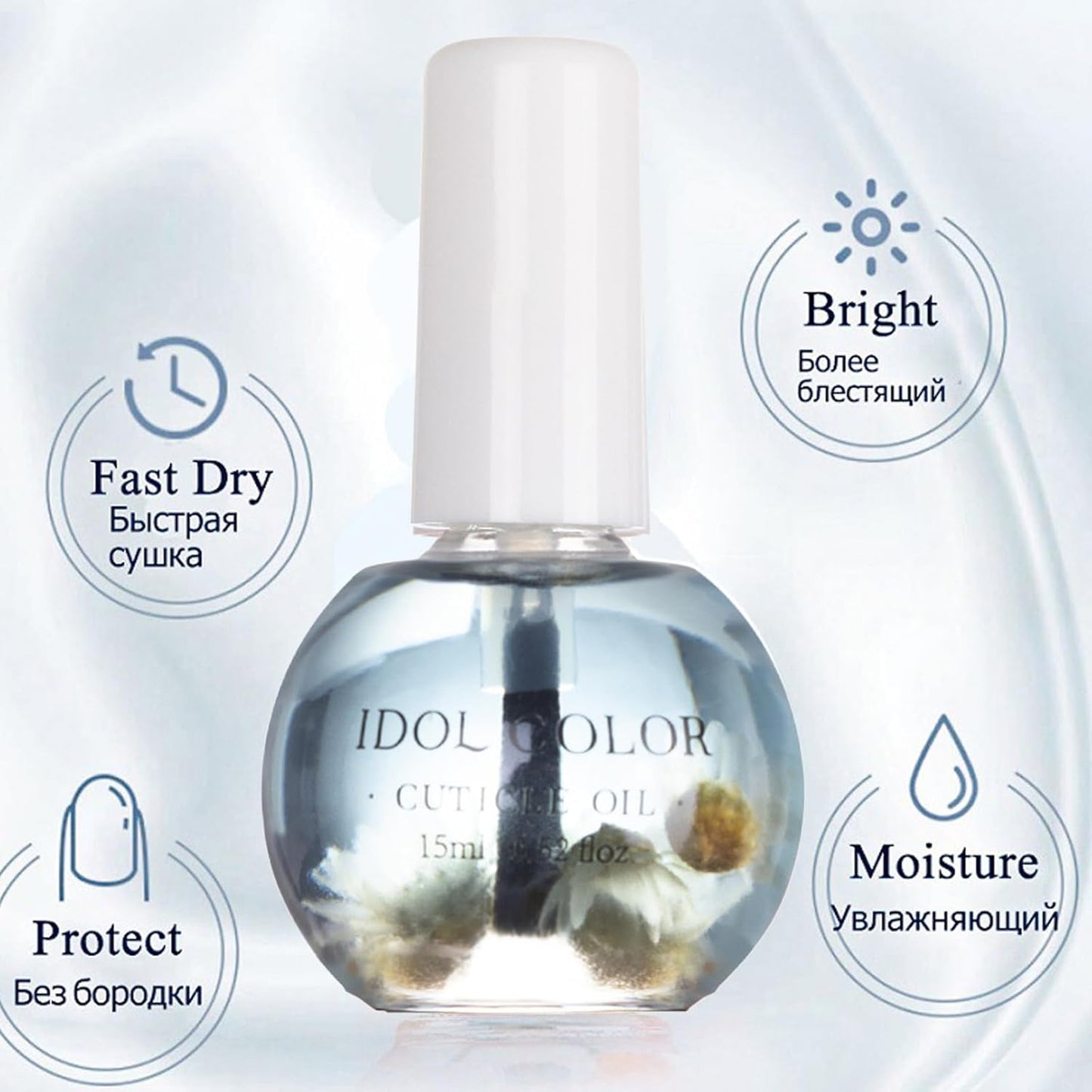 Flowery Scented Cuticle Oil, Infused with Real Flowers, Cuticle Revitalize Oil, Nail Oil For Growth And Strength, Cuticle Remover - Nail Strengthener - Cuticle Softener (0.5 fl.oz, JASMINE)