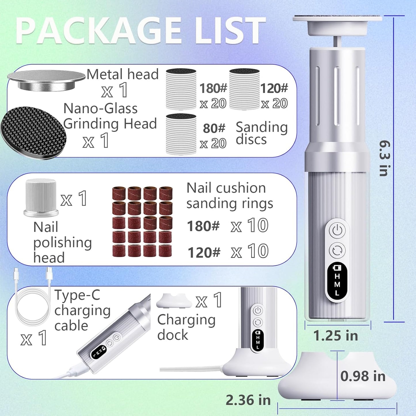 Electric Foot Callus Remover with Nano-Glass Head&Rechargeable Base,6 Speeds Cordless Electric Foot File with Digital Display,Callus Remover for Feet Dead Skin Home Spa Salon with 60Pcs Sandpaper Disk