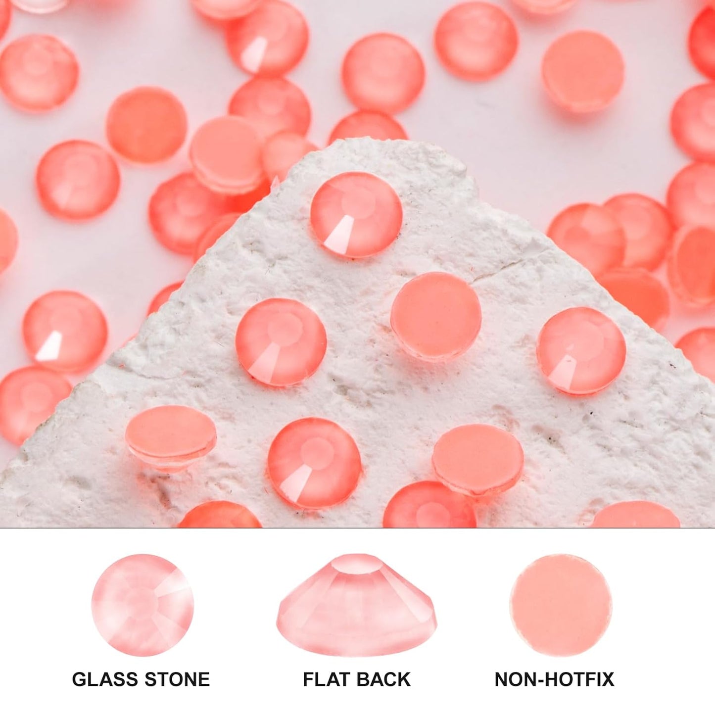 Novani 3000 Pieces Flatback Rhinestones Glass Round Gems Mocha Lt.red Crystals for Nail Art DIY Crafts Clothes Shoes,SS8,2.3-2.5mm