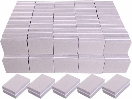 Nail Buffers (100 Pack), Mini Buffer Block Nail File for Acrylic Nails and Natural Nails, 100/180 Grit Nail Buffer Block Bulk Buffing Blocks for Nail Buff Professional Manicure File Blocks Set Gray