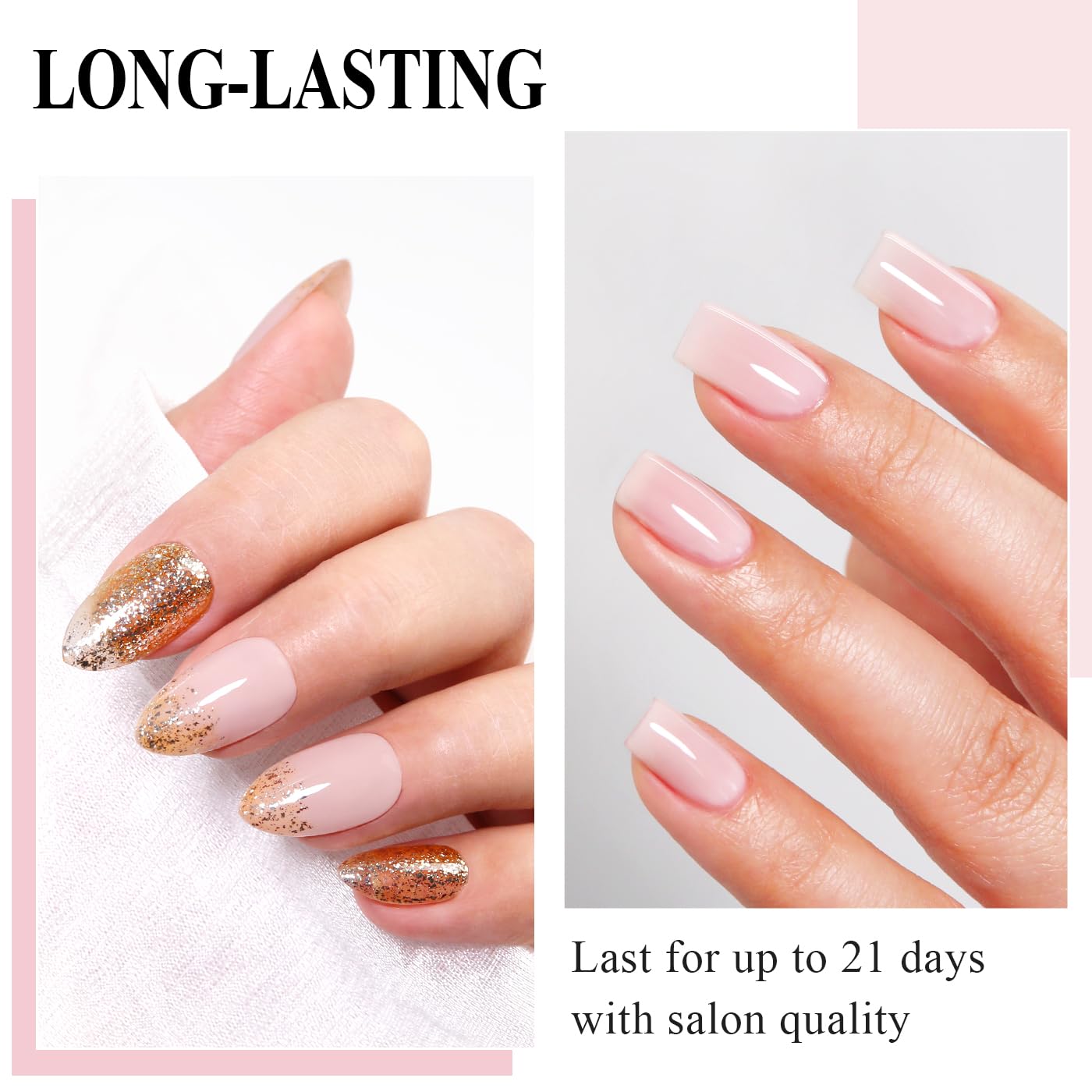 Imtiti Jelly Gel Nail Polish - Nude Sheer Spring Summer Translucent Gel Polish Nail Art Manicure Salon DIY Design Kit 10ML