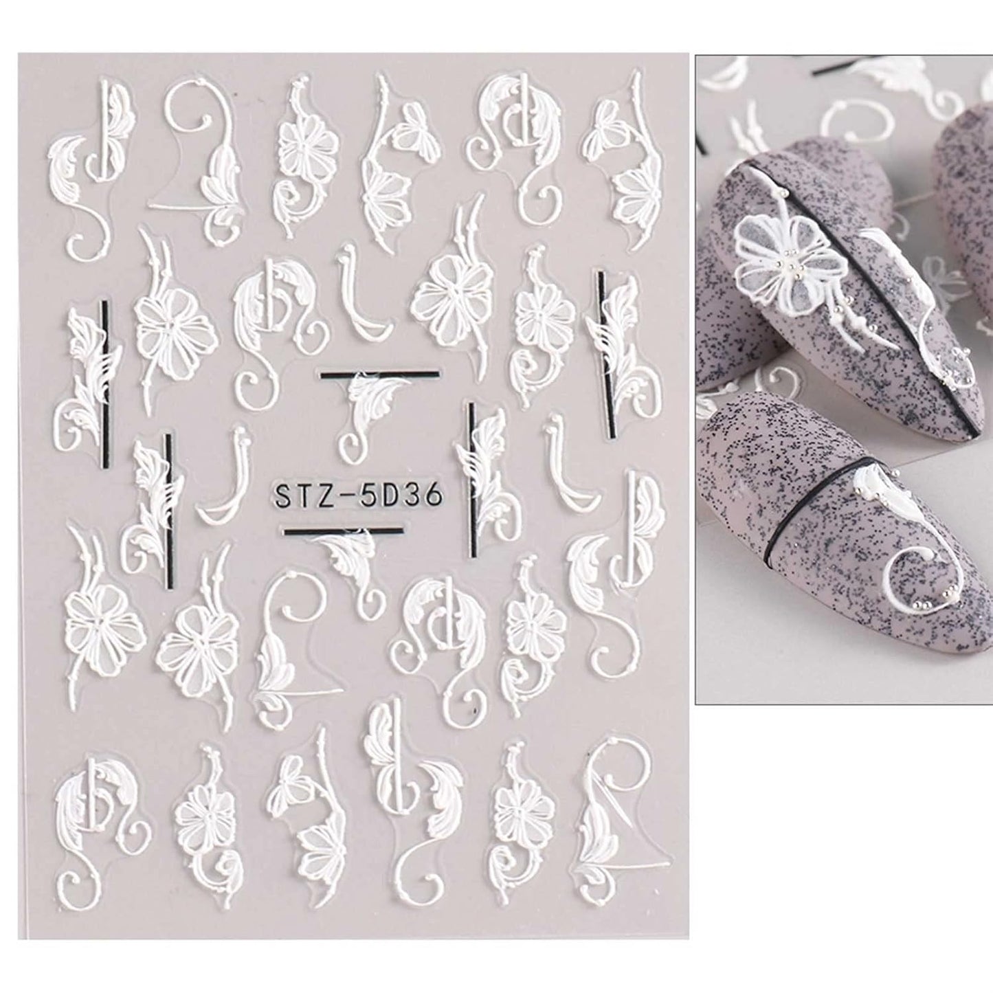 JMEOWIO 3D Embossed Spring Flower Nail Art Stickers Decals Self-Adhesive Pegatinas Uñas 5D Colorful Summer Floral Nail Supplies Nail Art Design Decoration Accessories 4 Sheets