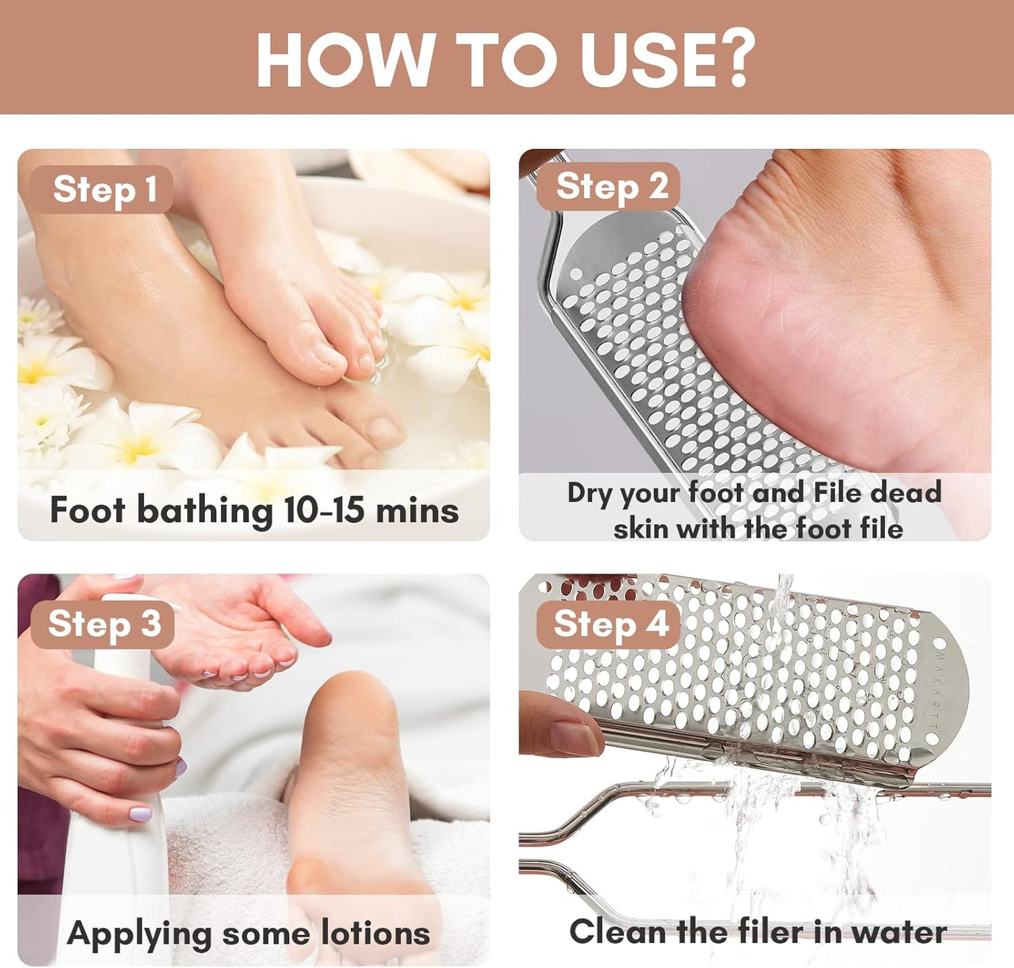 Makartt Foot File: Colossal Foot Scrubber Metal Foot Spa Pedicure Tools Callus Remover for Feet Dead Skin Care Removers Scraper Professional Rasp Callus Shaver Removal