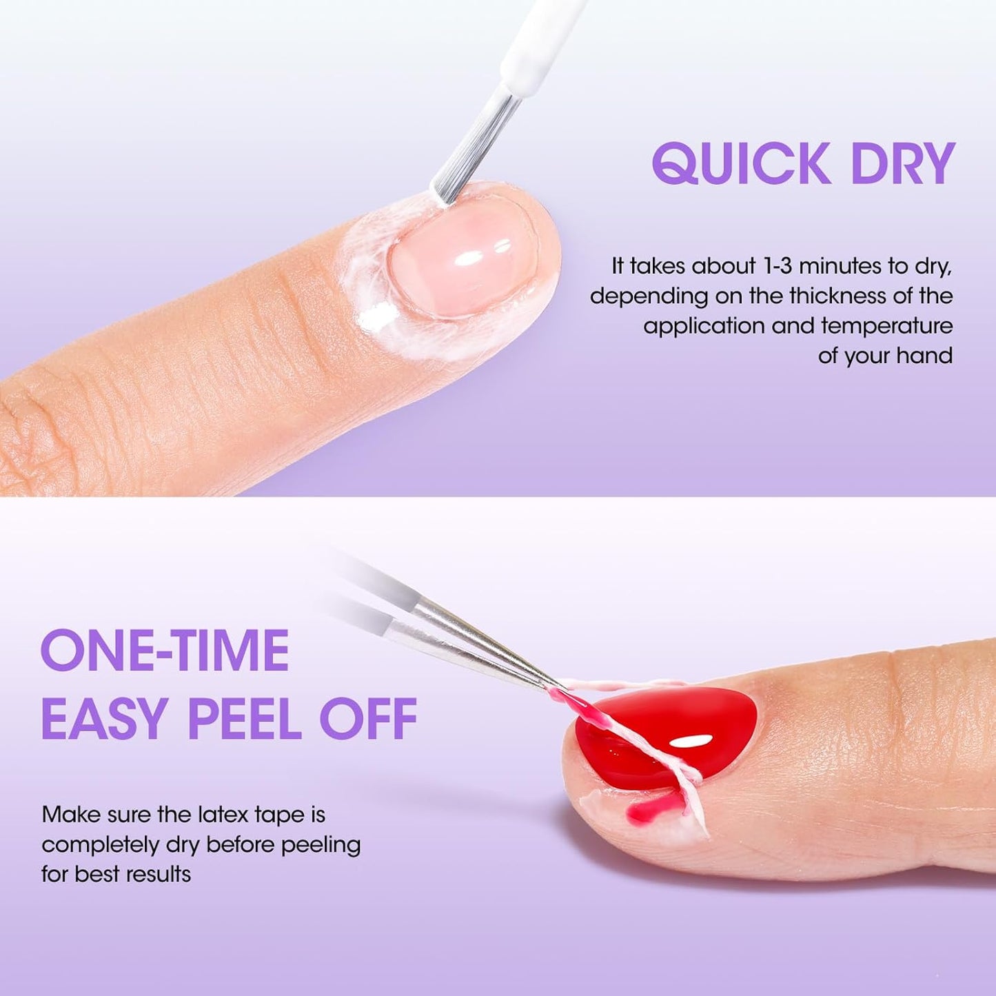 Gellen Gel Polish Remover Latex Tape for Nails, Fast Drying Liquid Latex Nail Polish Barrier Peel off Latex Tape Gel Remover Kit Cuticle Guard for Nail Art Liquid Latex Barrier Protector