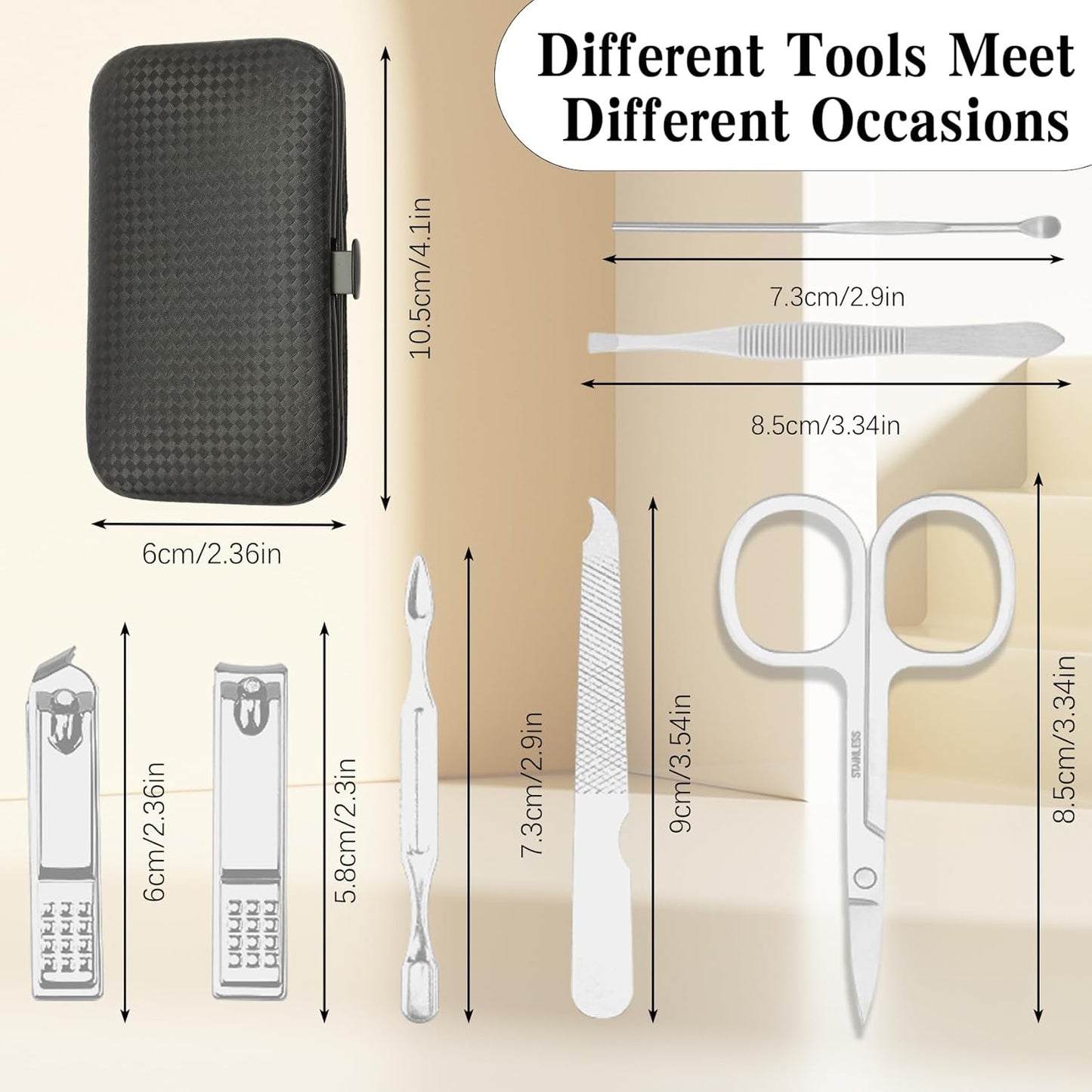 Manicure Kit for Men Women Nail Clippers Pedicure Tools Kit Travel Nail File Toe Set Finger Grooming Kits Christmas Birthday Gifts Ideas Stocking Stuffers Kids Adults Teens Boys Girls Friends(Silver)