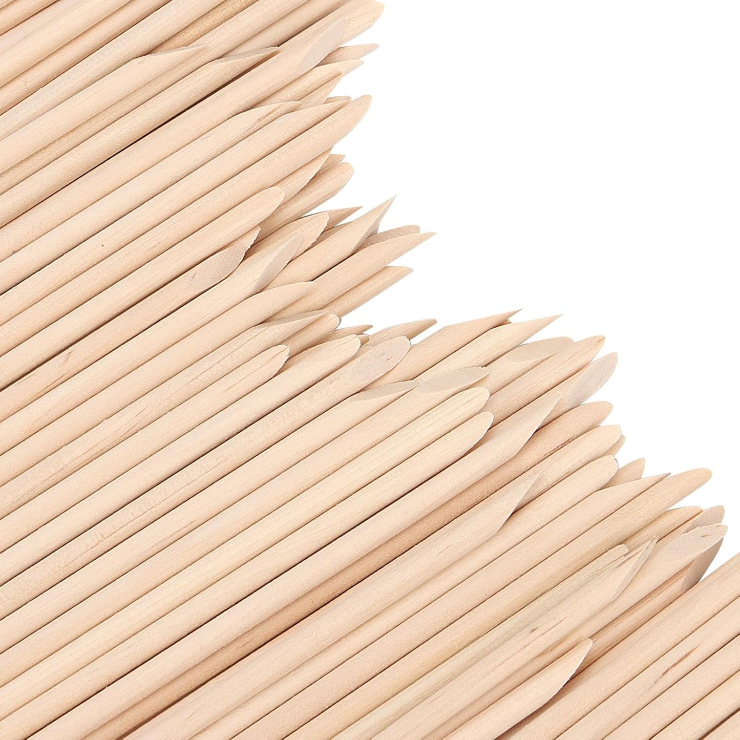 SOUJAP 2400Pcs 4.5 Inch Orange Wood Nail Sticks, Double Sided Wood Cuticle Pusher Tool, Wooden Cuticle Sticks for Manicure, Pedicure