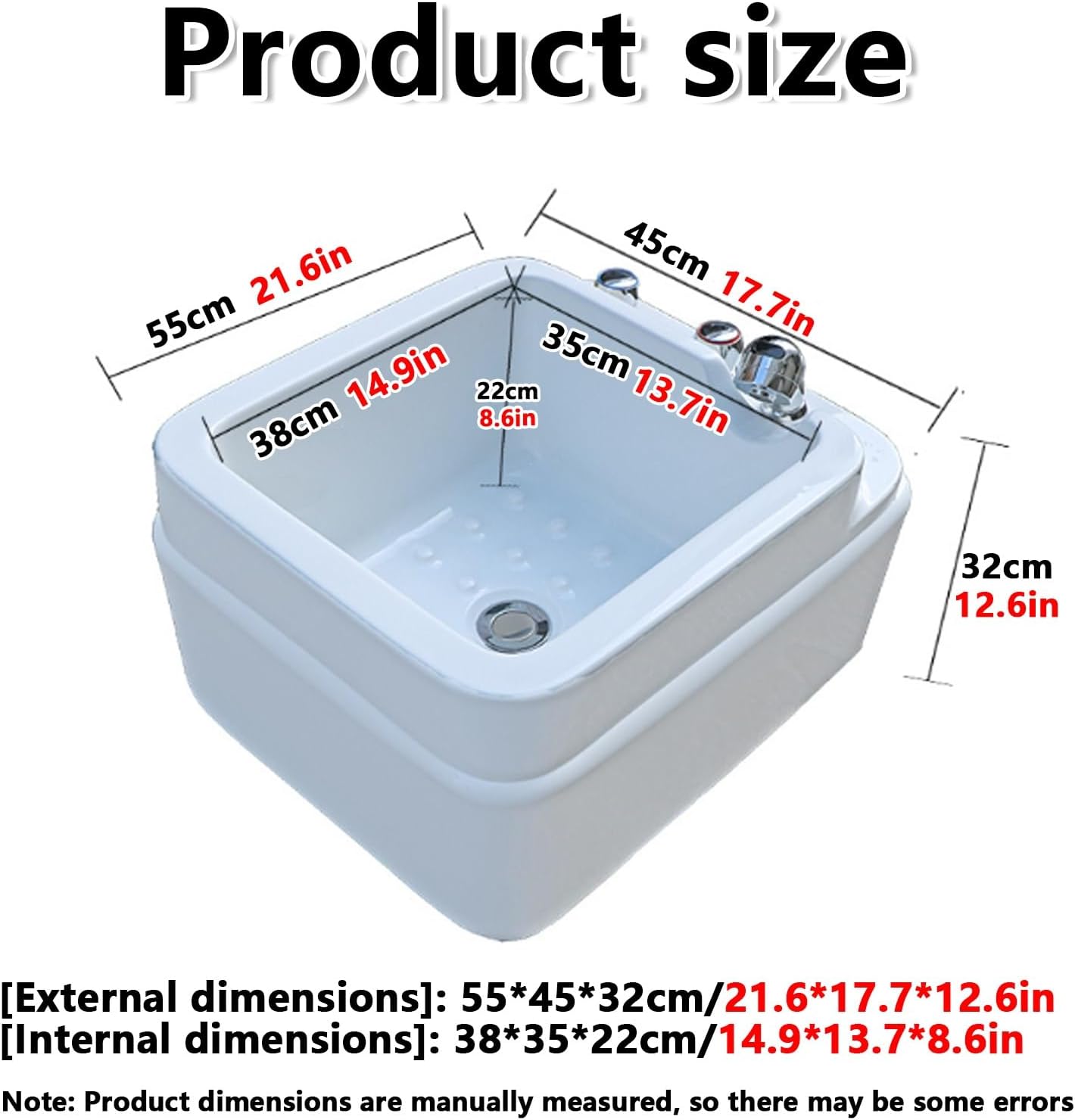 Pedicure Foot Spa,Acrylic spa Footbath, Nail Salon Pedicure, Massage Pedicure Bowl Salon,for Soaking Feet Foot Bath Basin