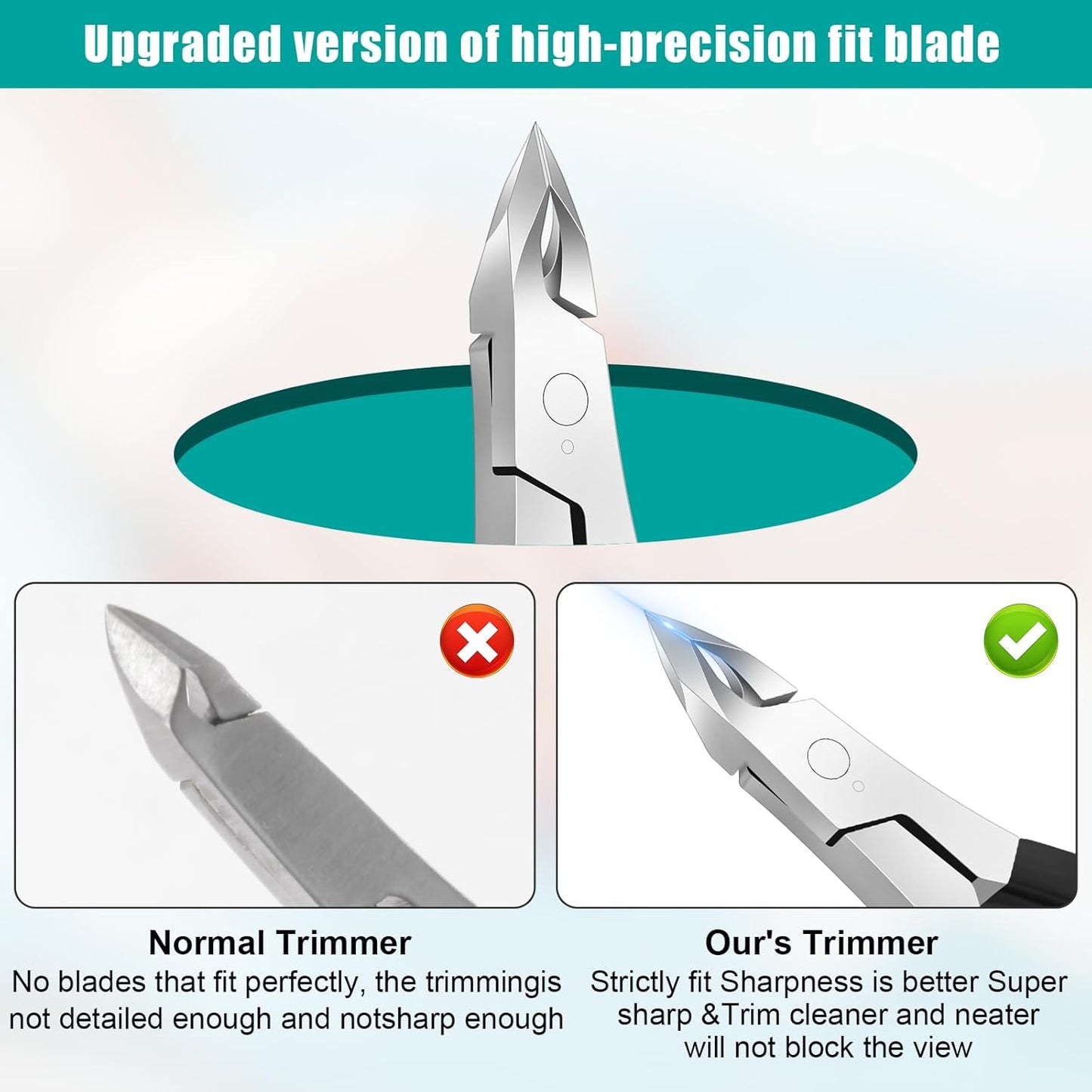 Diesisa Cuticle Trimmer,4mm Jaw Extremely Sharp,Cuticle Clippers for Nails with Silicone handle, Non-Slip,Professional Steel Cuticle Cutter,Trimmer Dead Skin Remover Stainless Cuticle Remover Tool