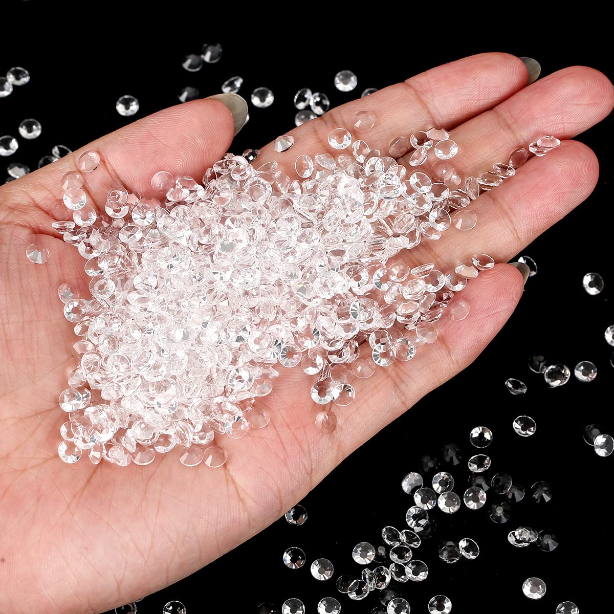 Novani Rhinestones Glass Rhinestones for Crafts Nail Gems Clear Stones Jewels Round Gemstones Non-Hotfix Crystal,SS12,1440 Pieces,Transparent