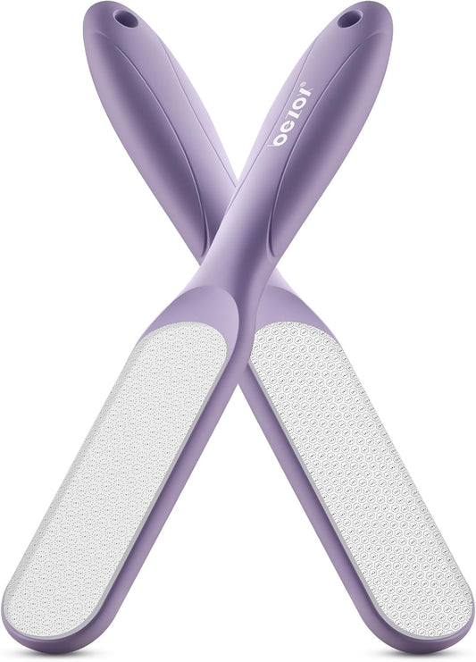 BEZOX Glass Foot File Callus Remover for Feet(1 PCS) - Foot Scrubber for Silky Smooth Heels & Dead Skin Removal | Professional Pedicure Heel File, Washable Foot Scraper - Purple