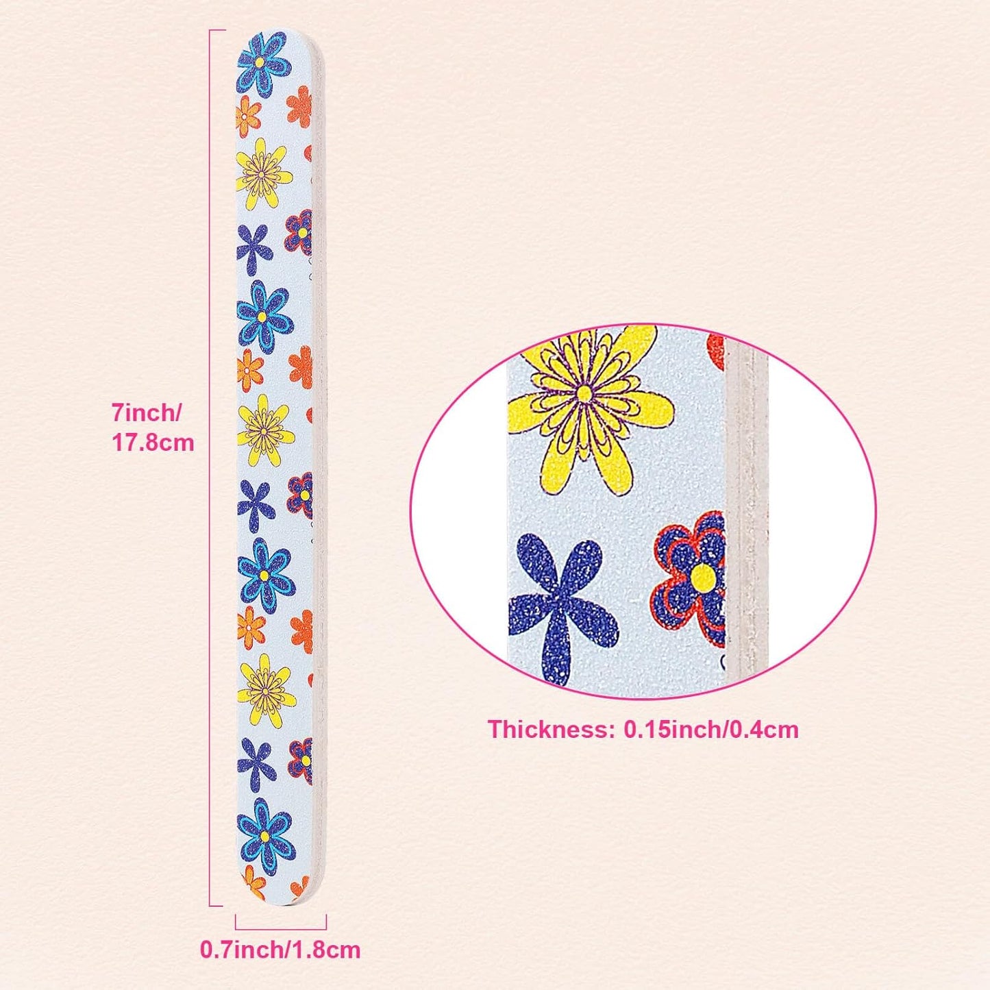 Professional Nail File, Colorful Double Sided120/180 Grit Emery Boards, Manicure Pedicure Tool and Nail Buffering Files, 10 Pack