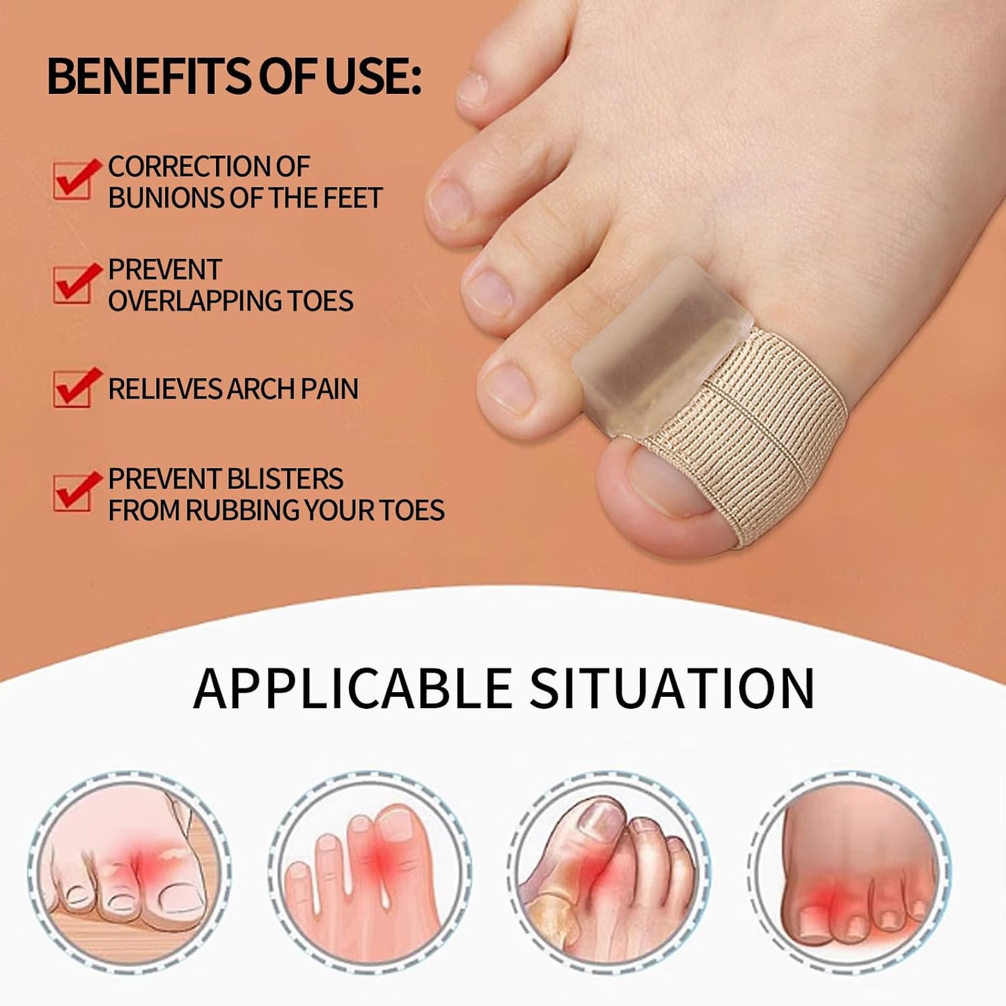 12 PCS Toe Separators, Gel Toe Spacers & Spreader, Toe Seperators & Soacers