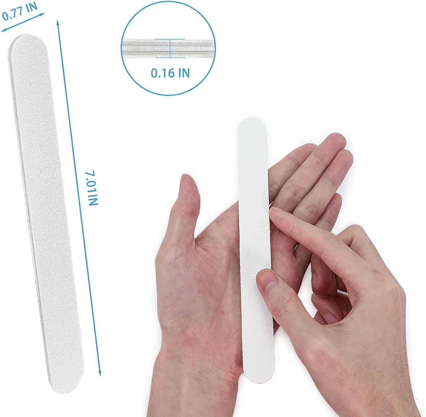White Nail Files (12 Pack), Professional 100/180 Grit Double-Sided Emery Boards for Natural Nails, Acrylics & Gels, Durable White Fingernail and Toenail File Kit for Manicure & Pedicure