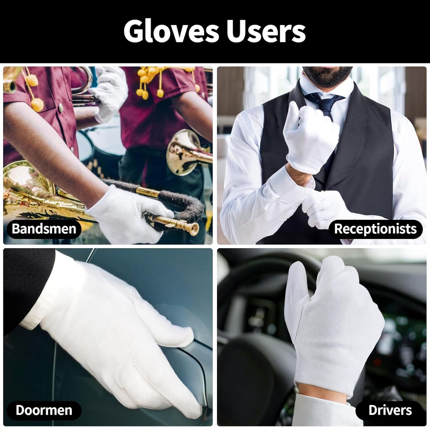 Touch Screen Gloves - 5 Pairs Small White Cotton Gloves for Art Handling, Coin Handling, Jewelry, Photography, Dry Hands Sleeping, with Pack of 20 Touch Screen Stickers