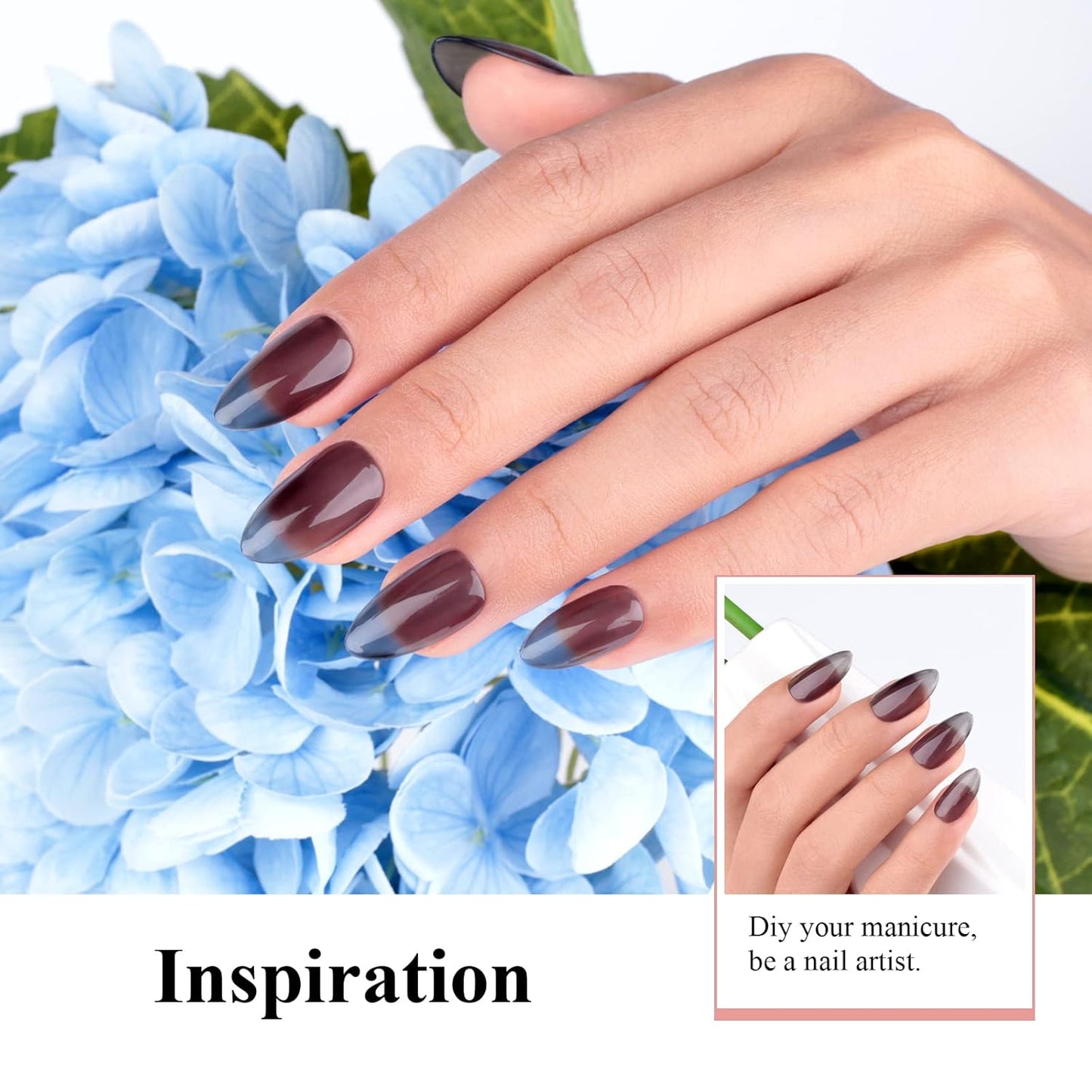 Imtiti Jelly Gel Nail Polish, 1 Pcs 0.5 Fl Oz Black Jelly Gel Polish Soak Off LED U V Nail Gel Polish Sheer Translucent Gel Nail Polish DIY Nail Art Starter Manicure Salon Gel Nail Kit for Women Girls