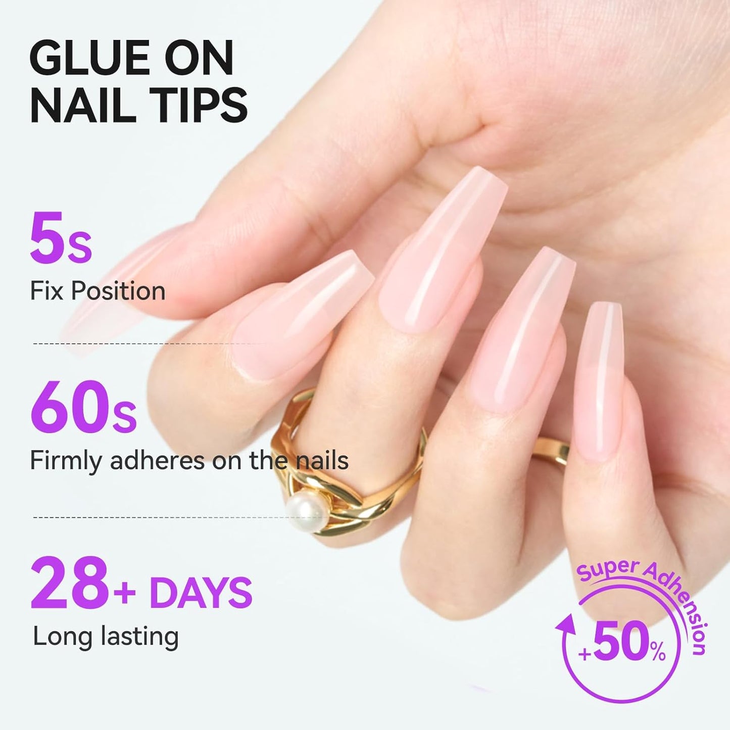 Gelike EC Pro Nail Glue & Strengthener: Nude 6-in-1 Nail Adhesive for Repair - Strengthening & Protein Repair - Perfect for Home & Salon Use 11547 - UV Needed