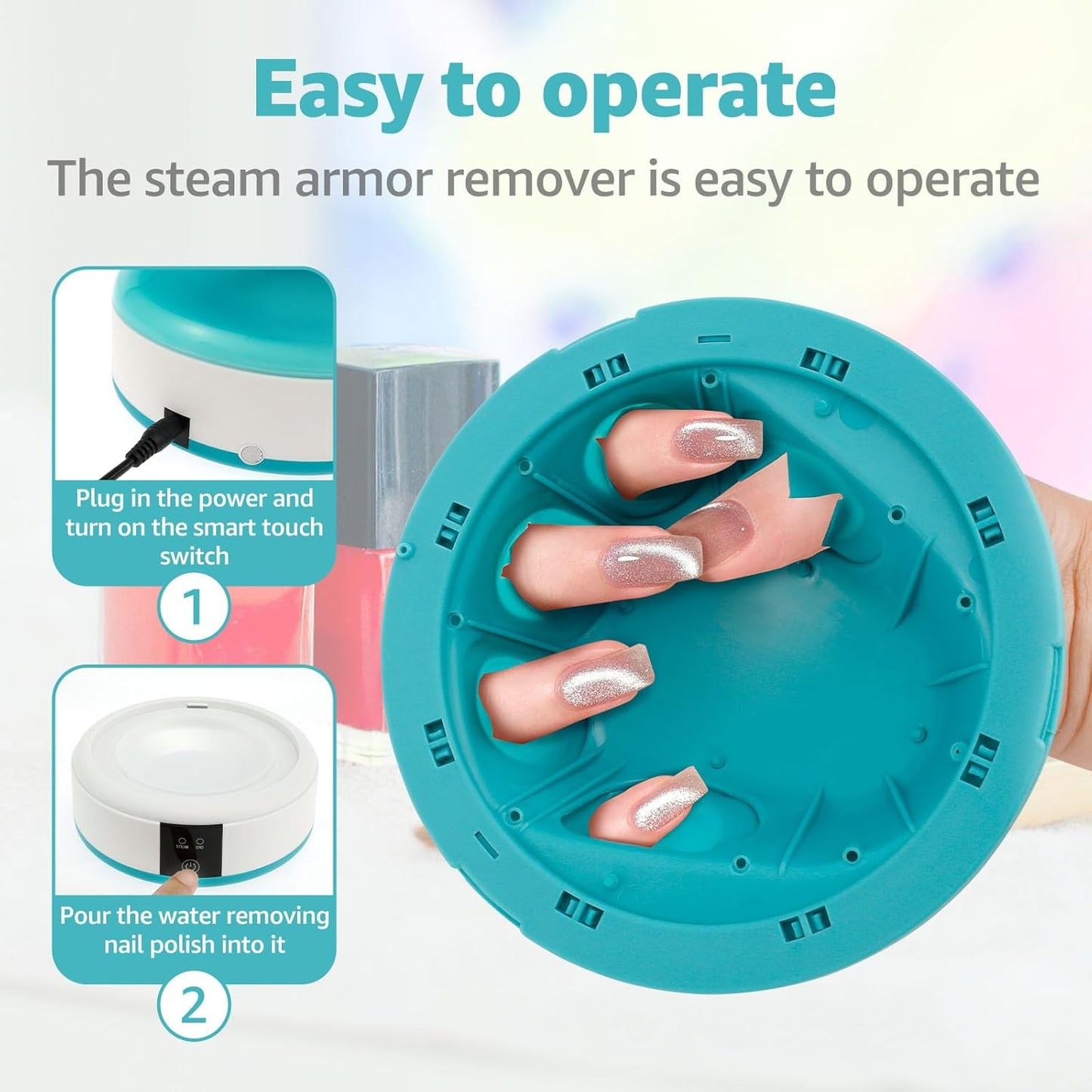 Electric Nail Soaking Bowl, Gel Nail Polish Remover, Soak Off Gel Polish Dip Powder Remover Tools, Acrylic Nail Remover Manicure Bowl for Nail Polish Or Gel Nail Polish