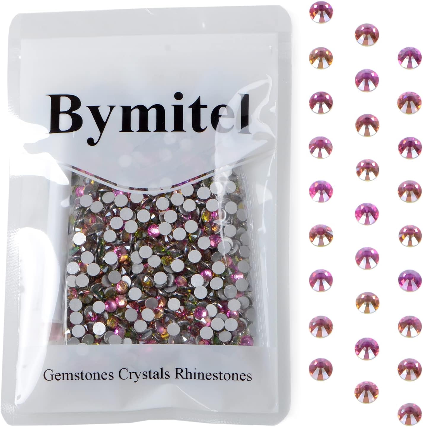 1440PCS Art Nail Rhinestones Non Hotfix Glue Fix Round Crystals Glass Flatback for DIY Jewelry Making with one Picking Pen (ss12 1440pcs, Golden Rose)