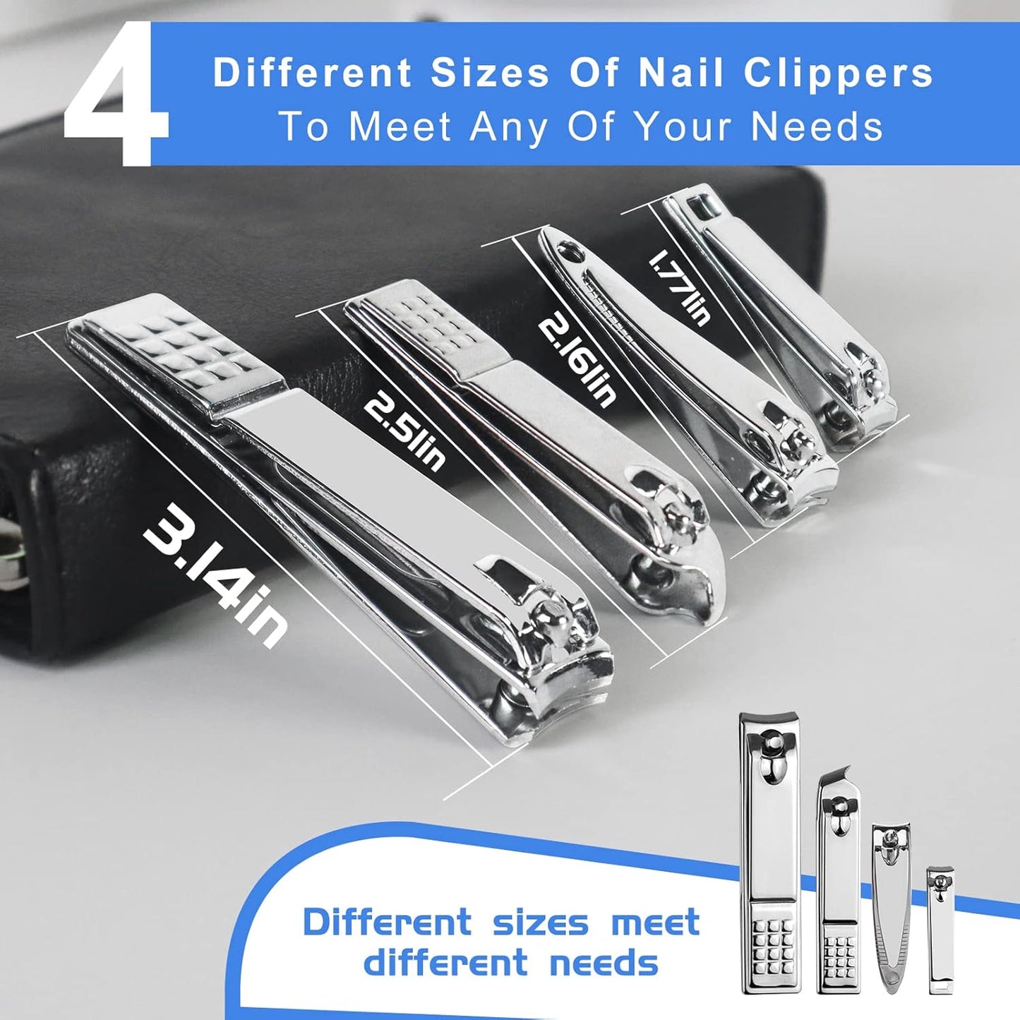 Manicure Set 30 in 1 Fingernail Clipper Set,RedFlow Nail Clippers & Toenail Clippers,Manicure Kit,Pedicure Kit,Suitable for Travel Manicure Tools,Nail Kit with Everything Profe (Black)
