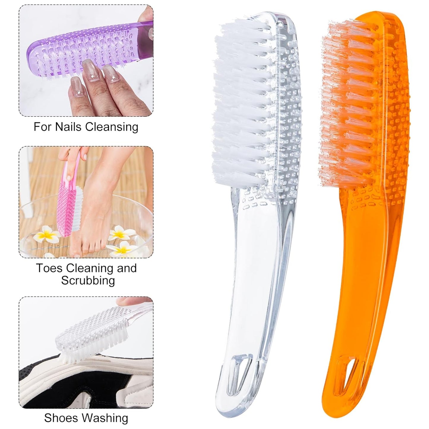 Facial Cleansing Brush, 4 PCS 4 Colors Facial Exfoliating Brush Face Wash Scrub Exfoliator Brush for Makeup,Clear,Pink,Purple,Orange