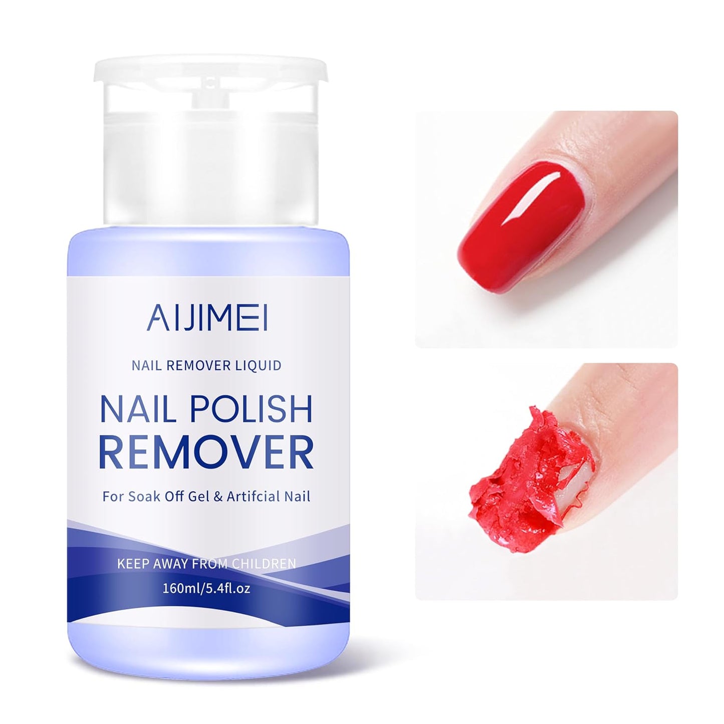 AIJIMEI 160ml Nail Polish Remover Portable Nail Polish Remover for Nail Art Easy to Handle Residual Nail Oil for Daily Nail Polish Remover Helper