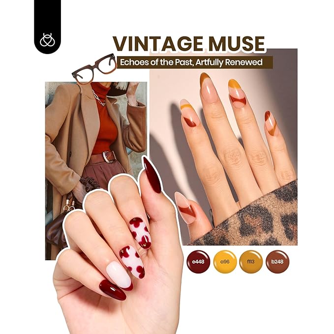 Beetles Gel Nail Polish Set 60 Colors Fall Uv Gel Polish Kit Jelly Brown Glitter Nude Pink White Red Blue Green Color Nail Polish Base &Glossy Matte Top Coat Gift for Her Women