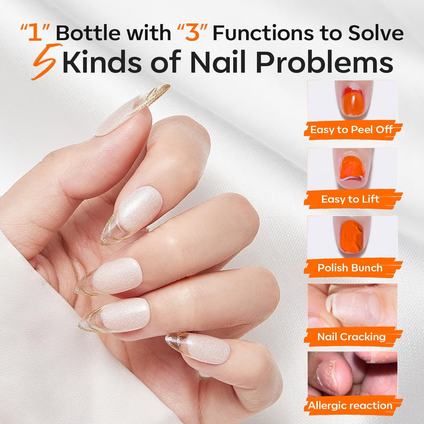 modelones Nail Dehydrator and Primer, 3-in-One HEMA-Free Nourishing Prep for Acrylic & Gel Nails, Supports Growth