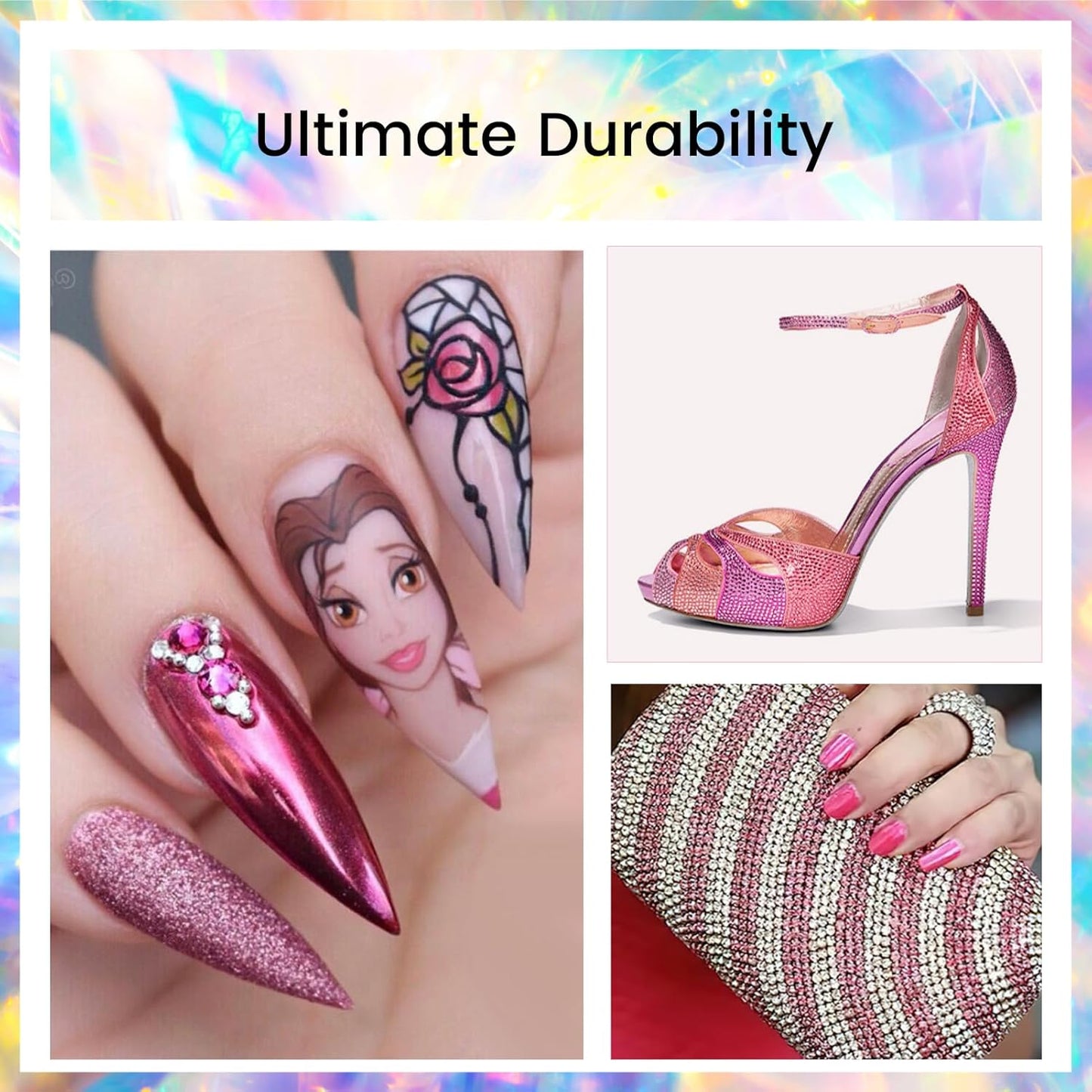 SS20 Non Hotfix Flatback Rhinestones - 1440pcs Glass Nail Gems Crystals for Makeup Bags, Shoes & DIY Decoration - Rose