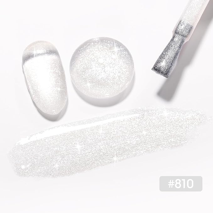 GELLEN Jelly Gel Nail Polish, Glitter White Gel Polish Sparkle White Nail Polish for Gift Soak off LED Nails Manicure Kit for Salon Home, 18ml 0.61 Fl.oz